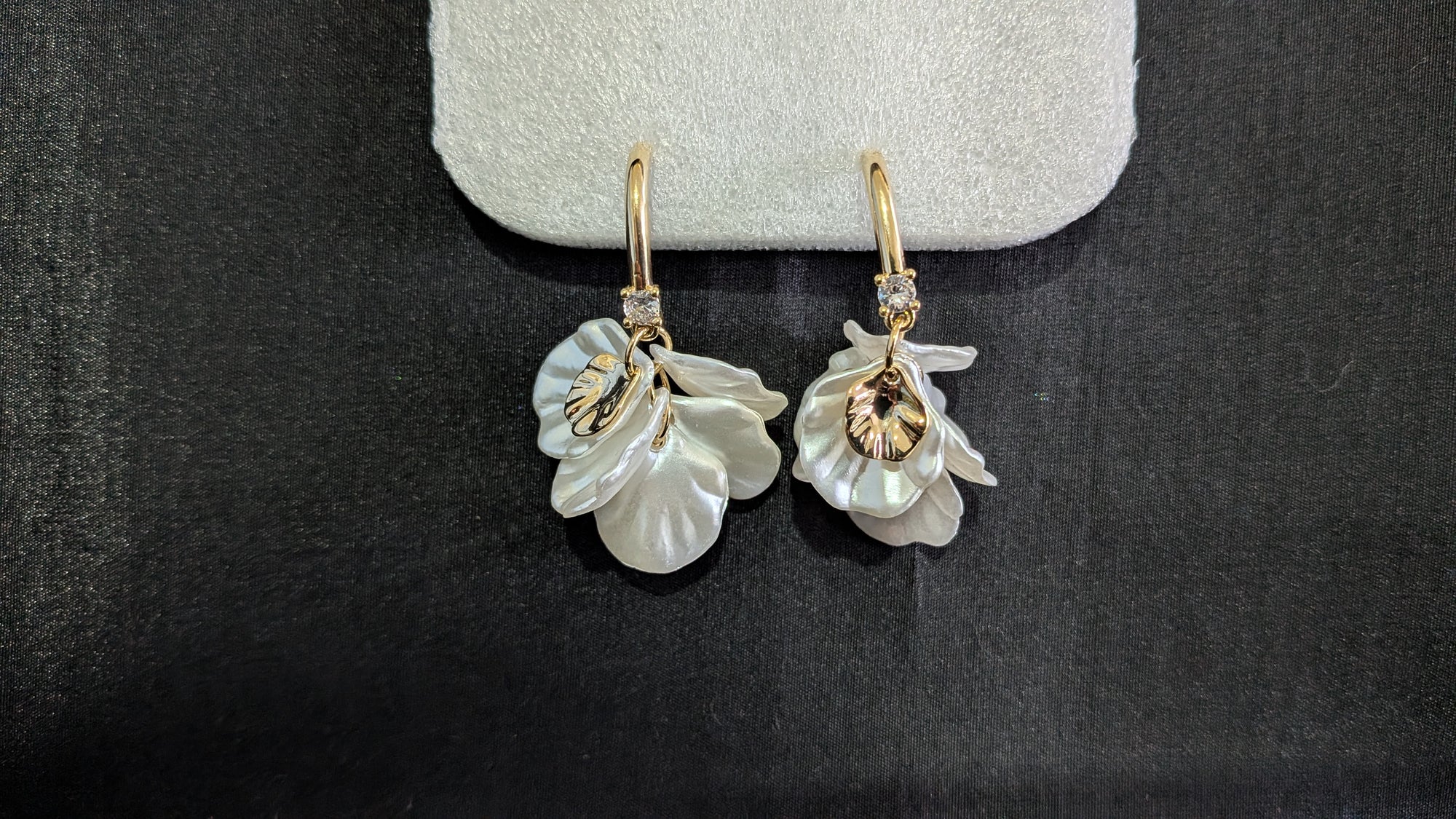 Frosted Orchid Drop Earrings from TreasureDrum Jewellery