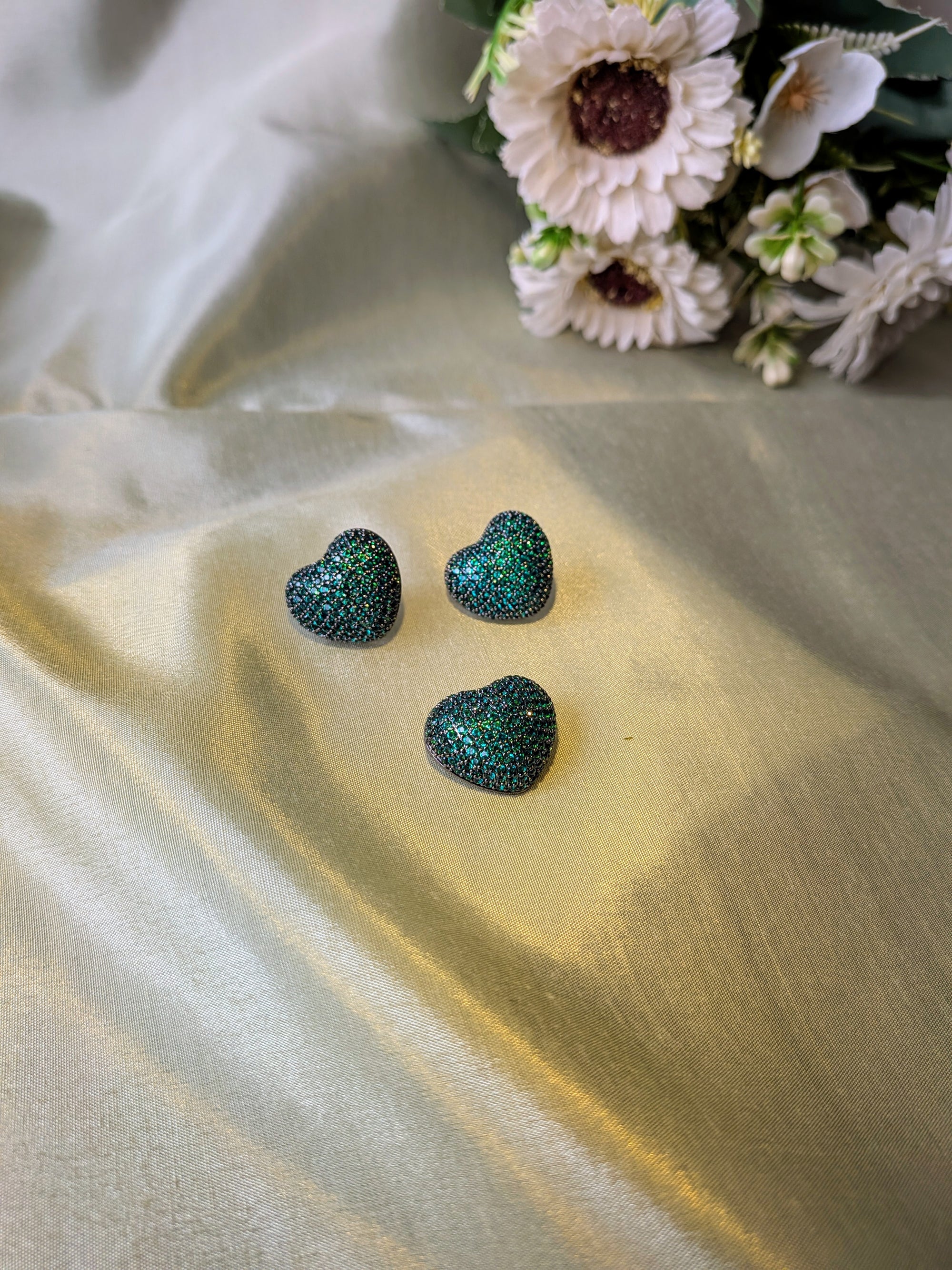 Heartspark Crystal Studs from TreasureDrum Jewellery
