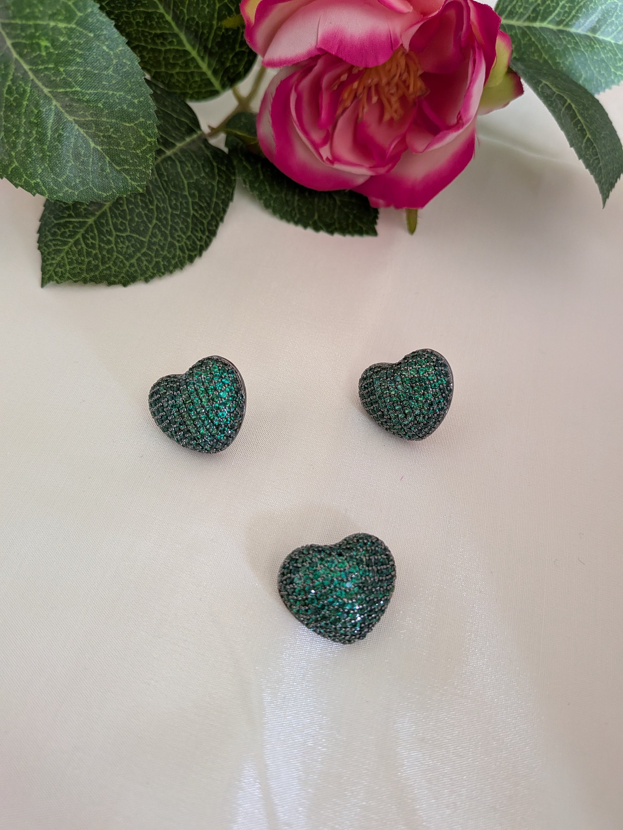 Heartspark Crystal Studs from TreasureDrum Jewellery