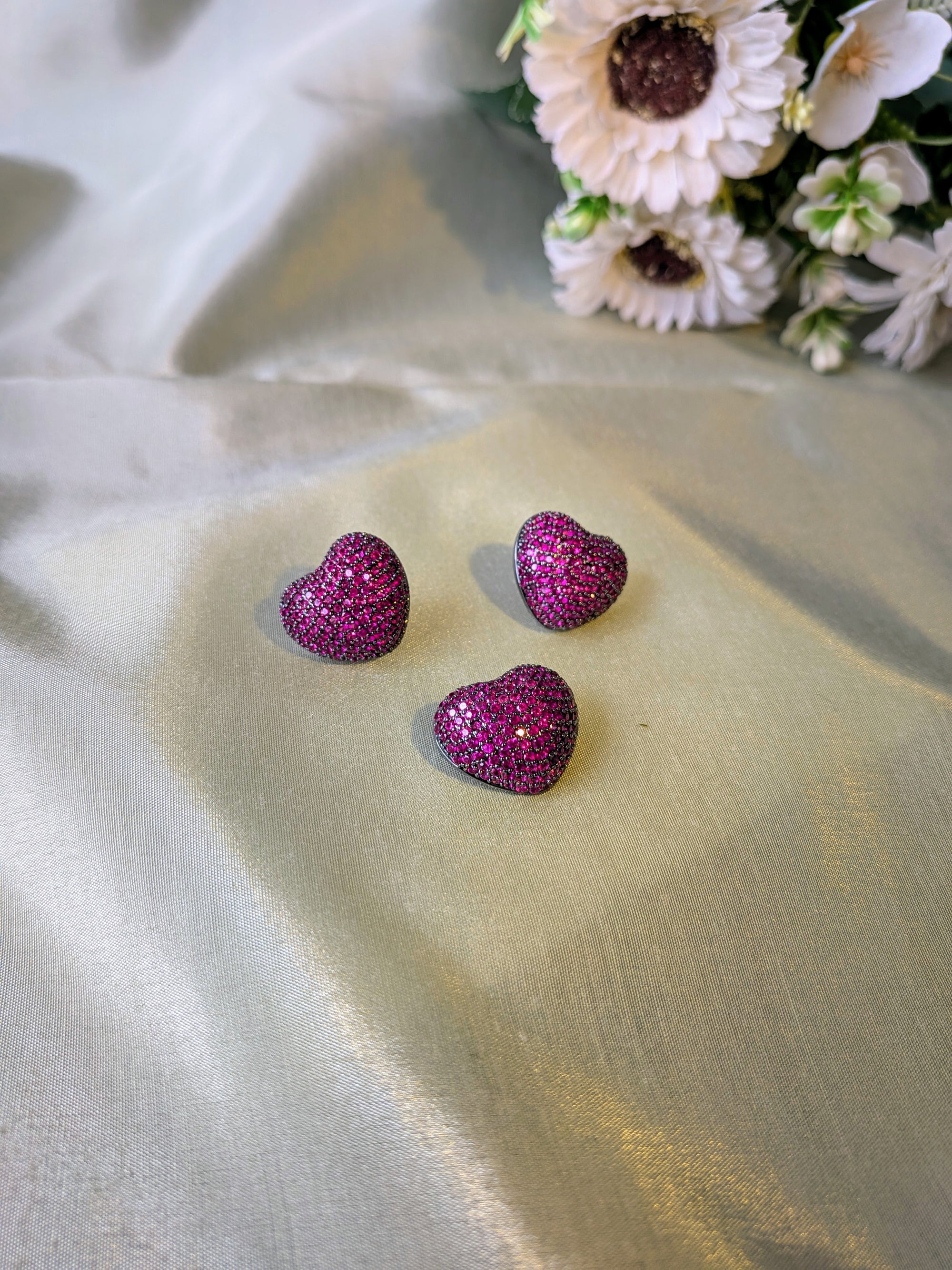 Heartspark Crystal Studs from TreasureDrum Jewellery