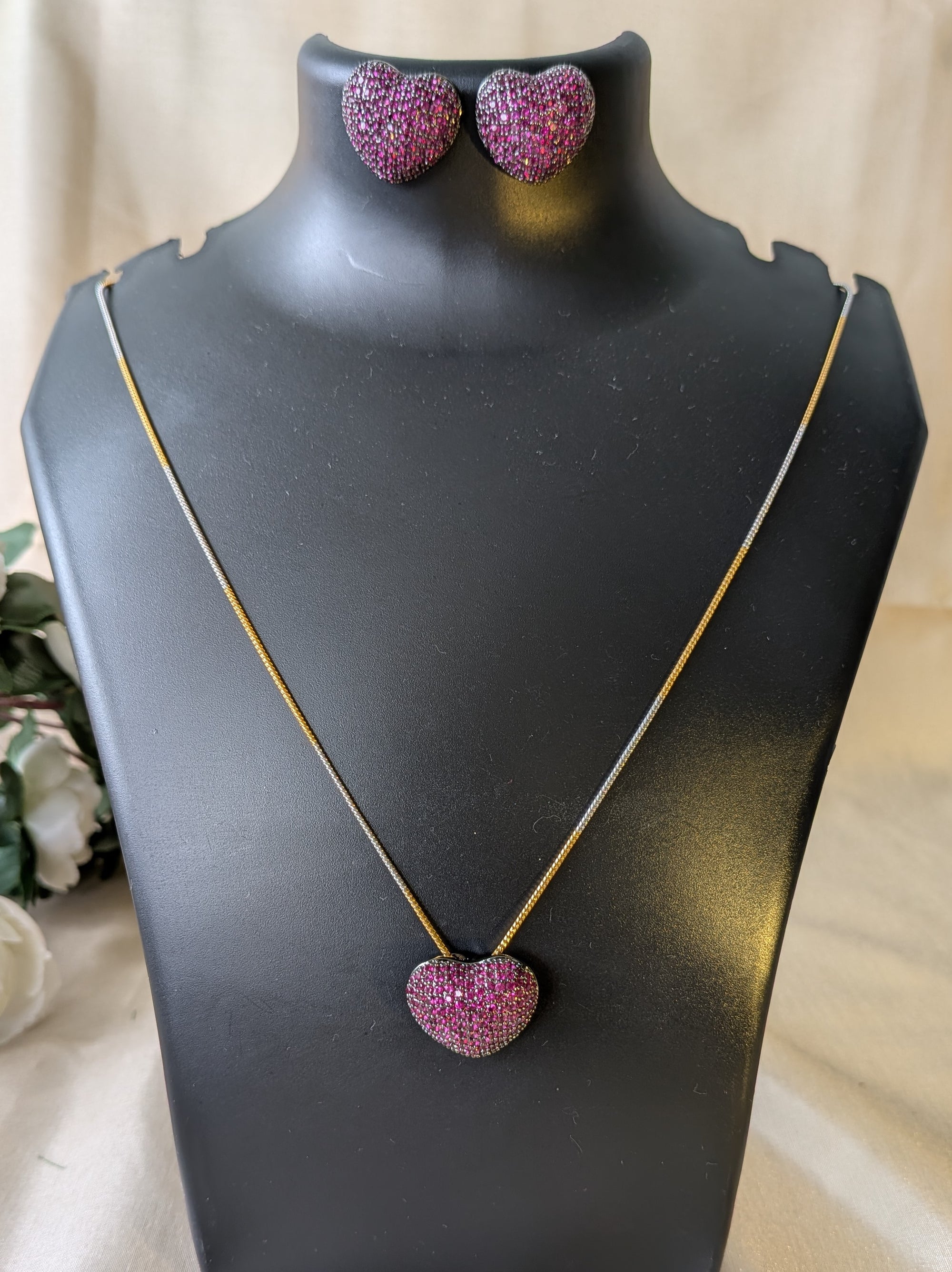 Heartspark Crystal Studs from TreasureDrum Jewellery