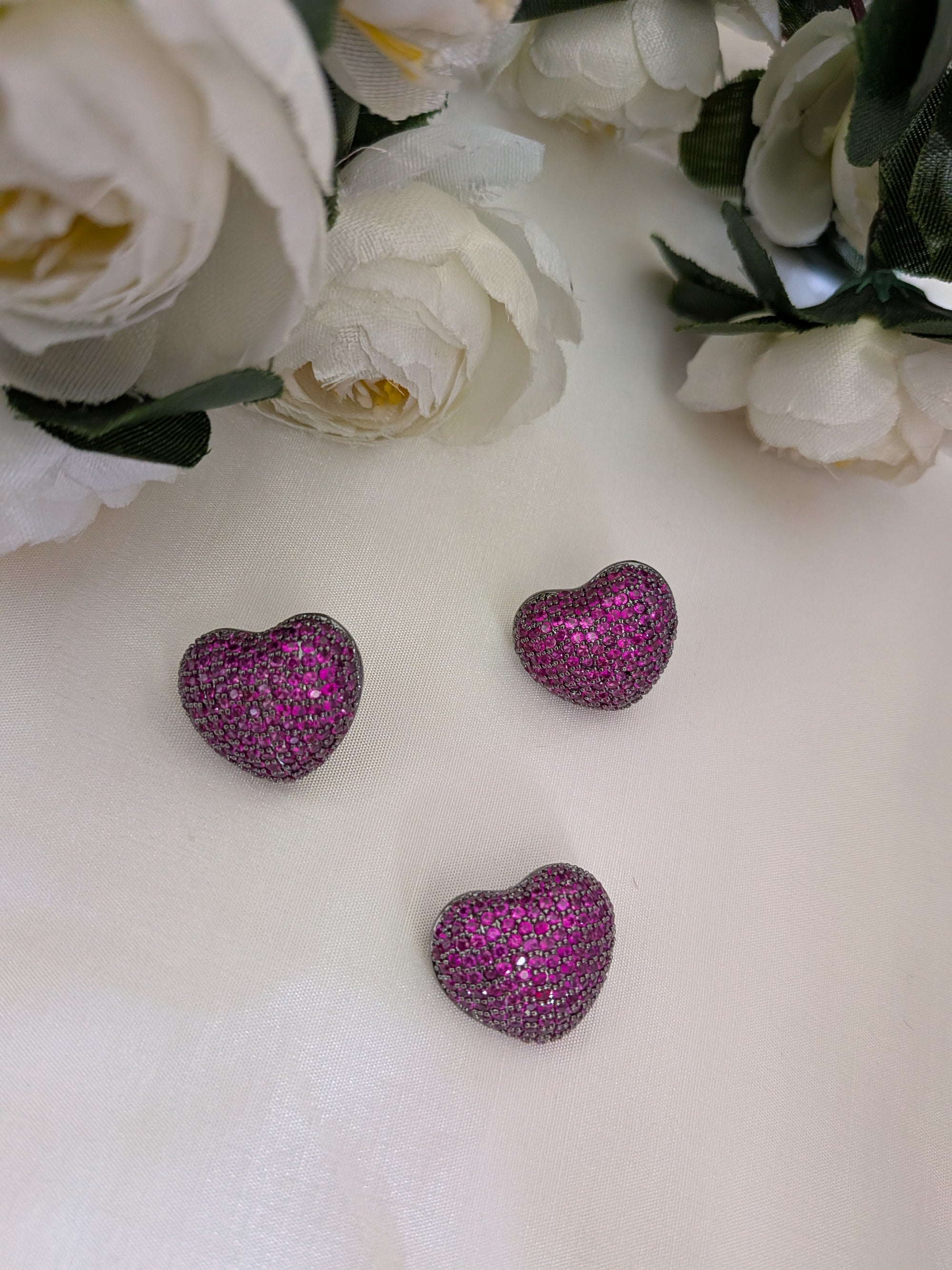Heartspark Crystal Studs from TreasureDrum Jewellery
