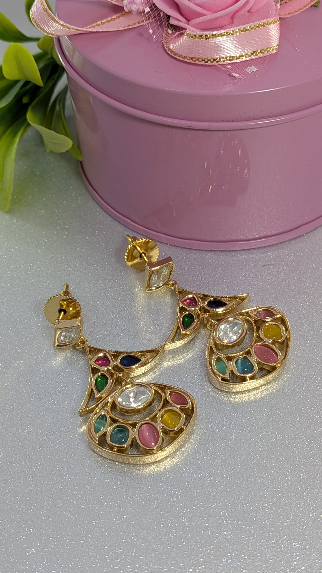 Navrang Dome Drops  from TreasureDrum Jewellery