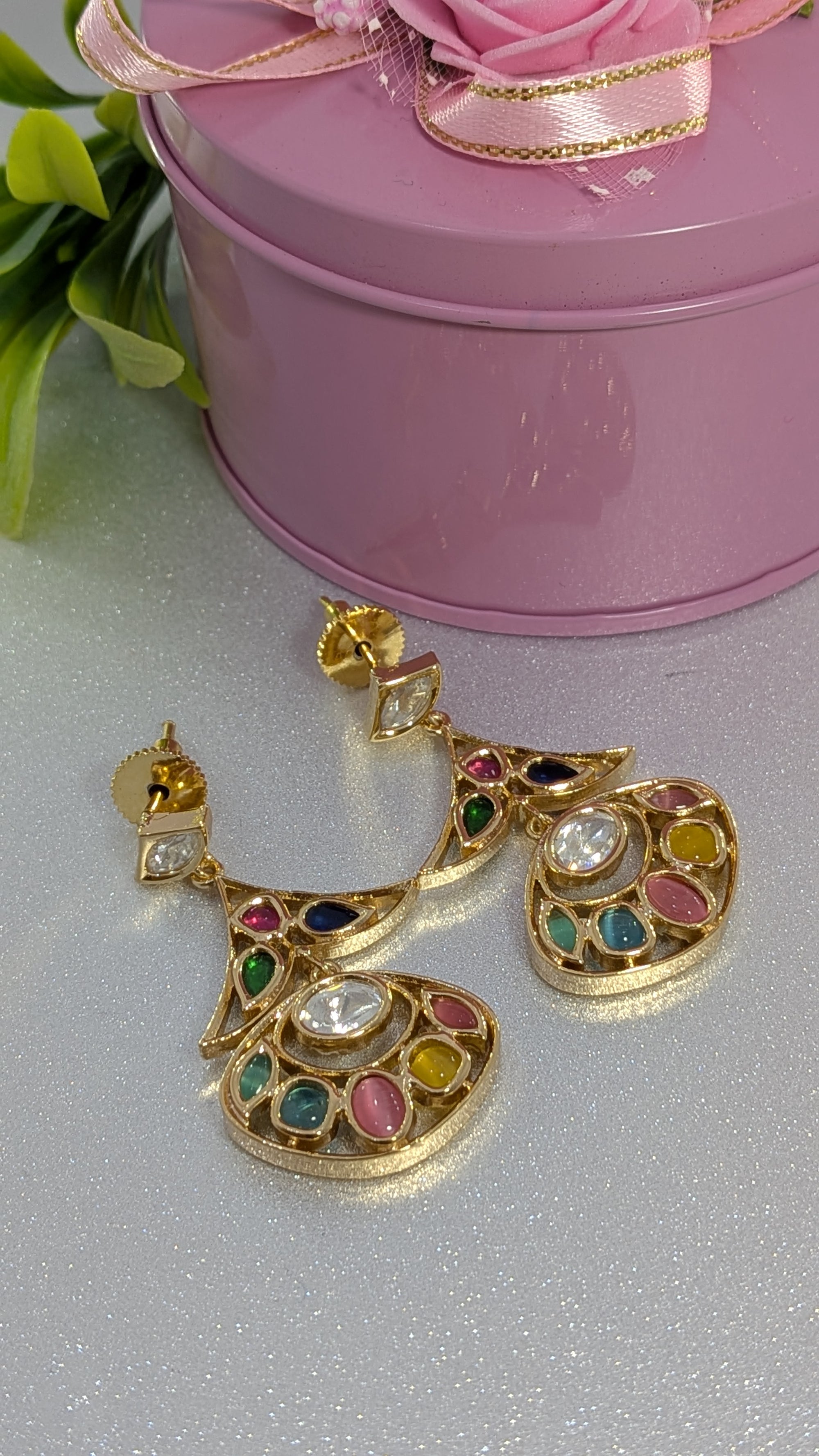 Navrang Dome Drops  from TreasureDrum Jewellery