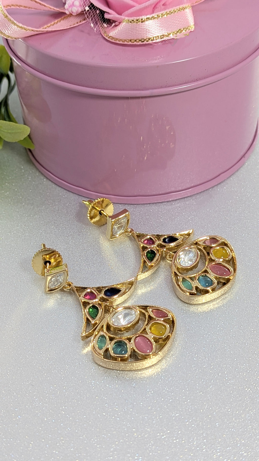 Navrang Dome Drops  from TreasureDrum Jewellery