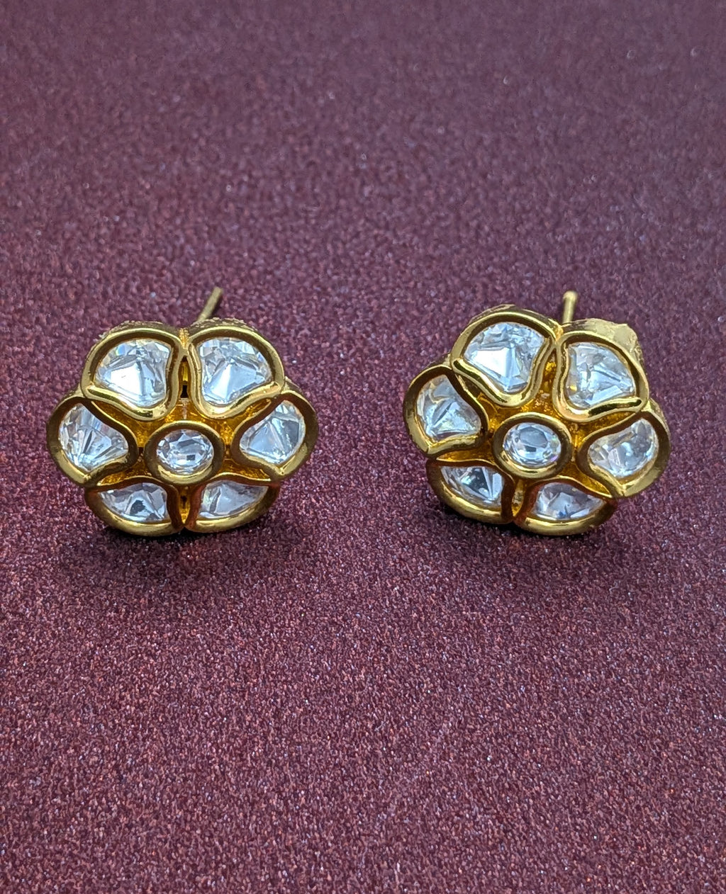 Sitaara Polki Floral Studs from TreasureDrum Jewellery
