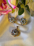Peacock Bloom Antique pendant set from TreasureDrum Jewellery