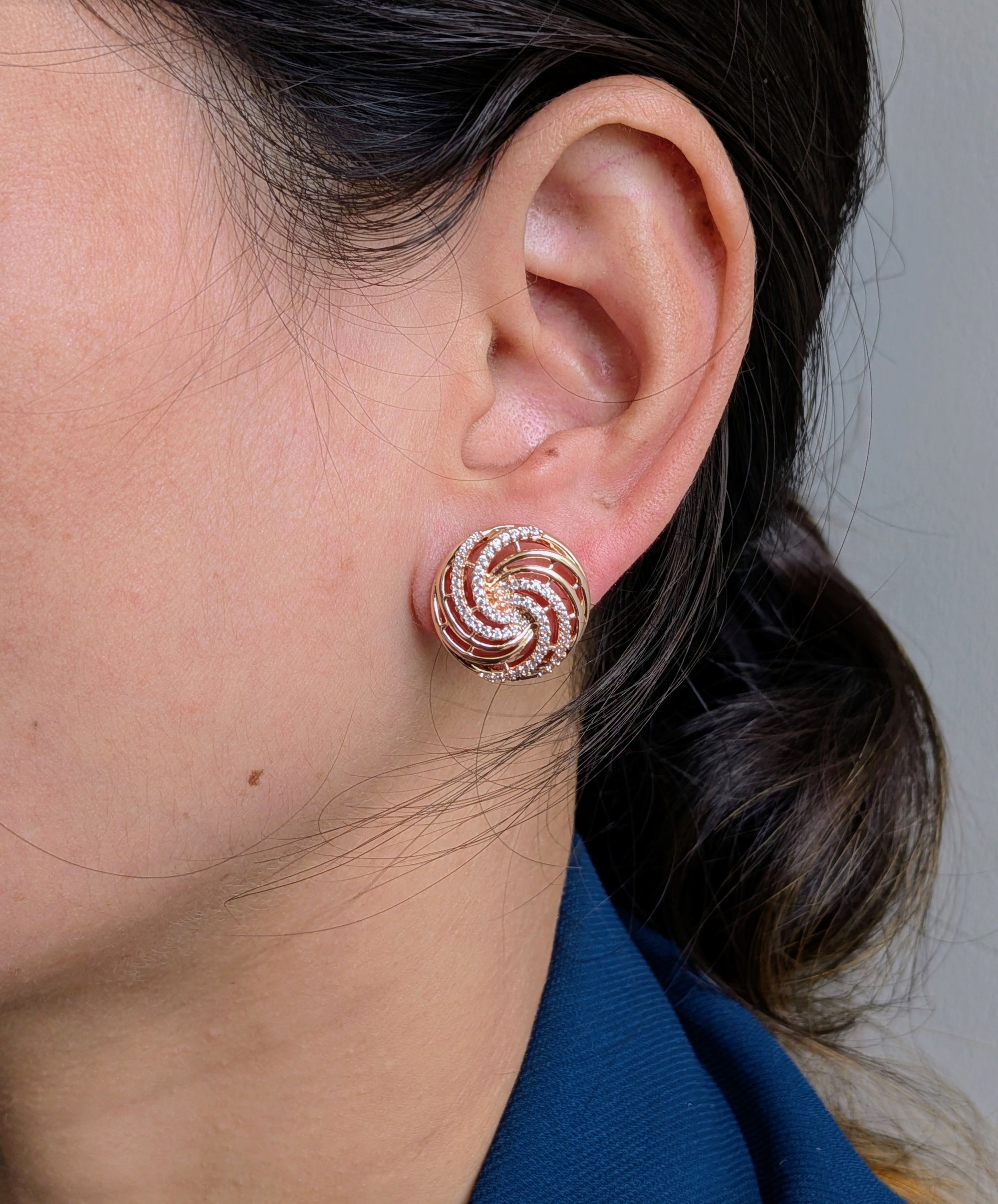 Swirl Spark Studs from TreasureDrum Jewellery