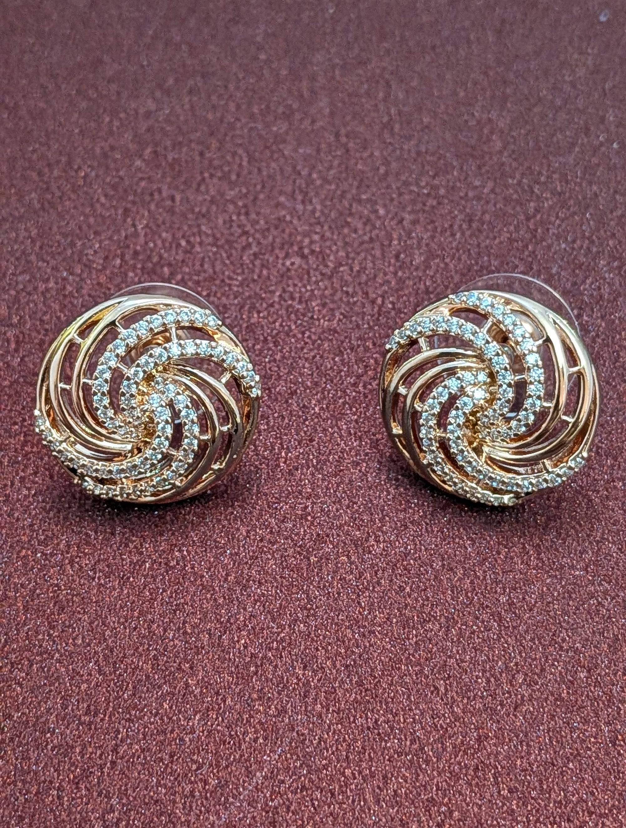 Swirl Spark Studs from TreasureDrum Jewellery