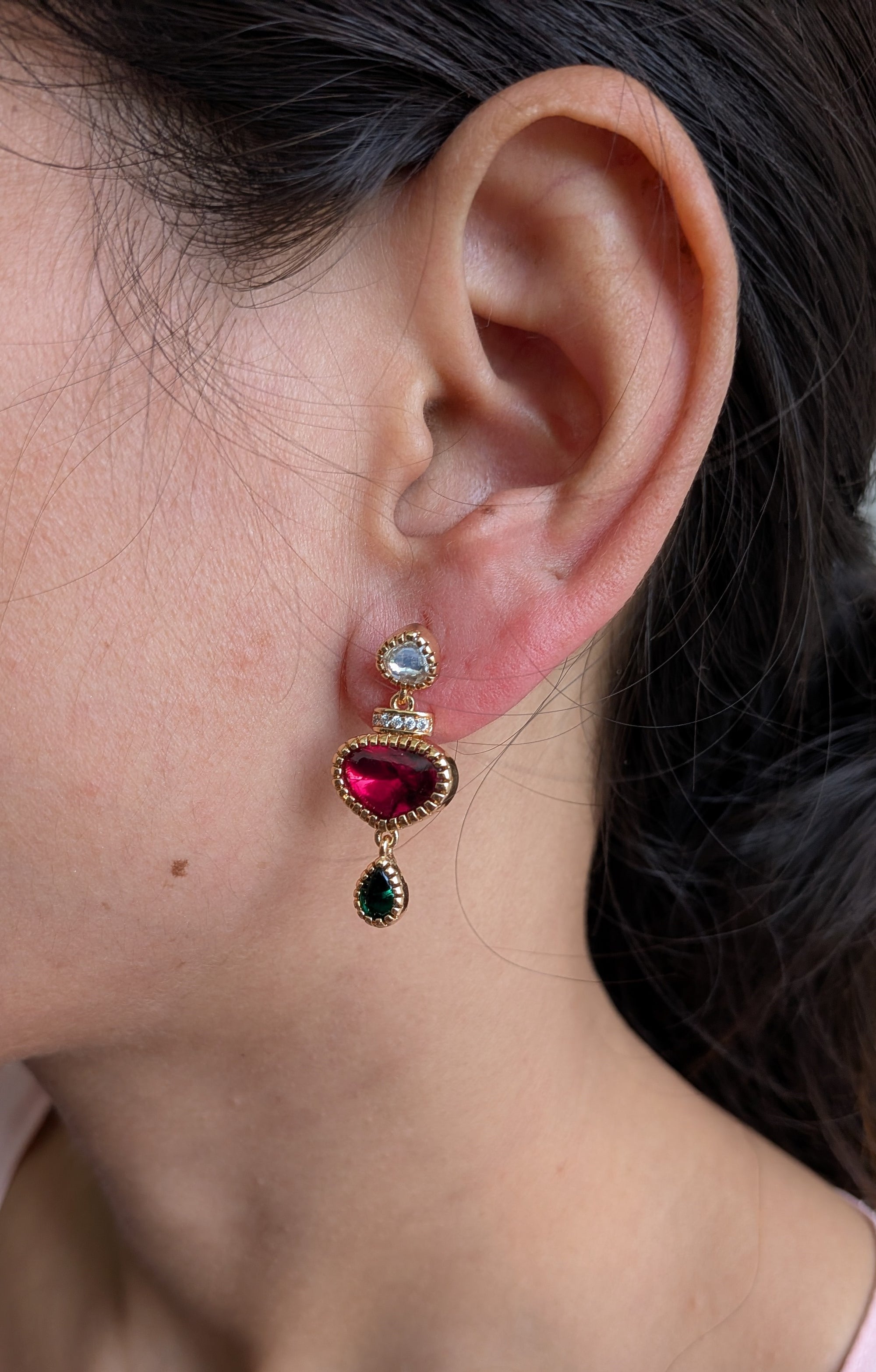 Royal Glimmer Drop Earrings from TreasureDrum Jewellery