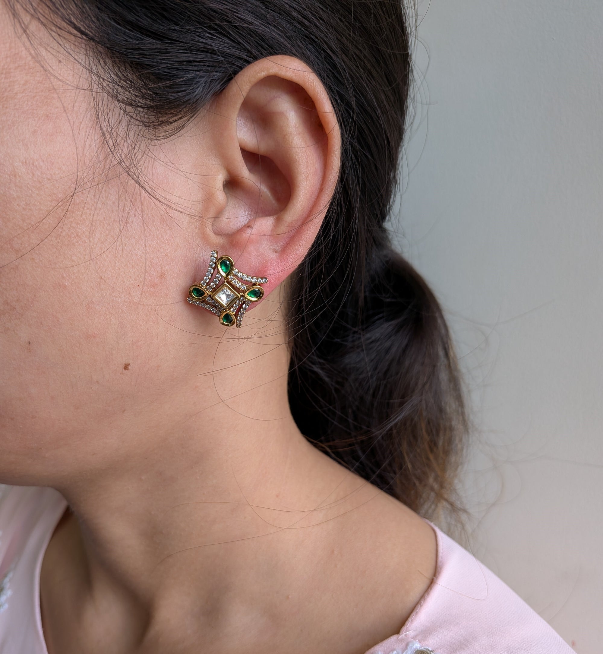 Emerald Empress Studs from TreasureDrum Jewellery