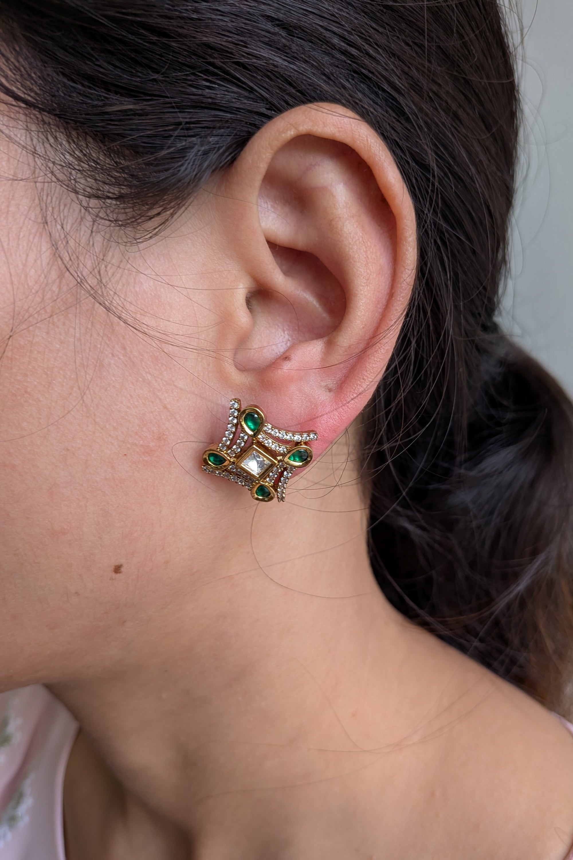 Emerald Empress Studs from TreasureDrum Jewellery