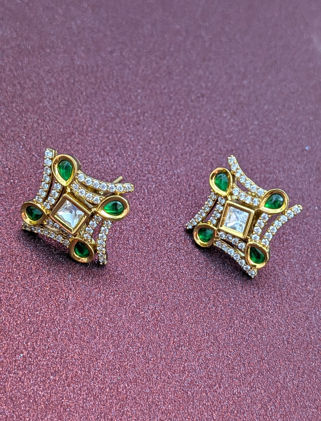 Emerald Empress Studs from TreasureDrum Jewellery
