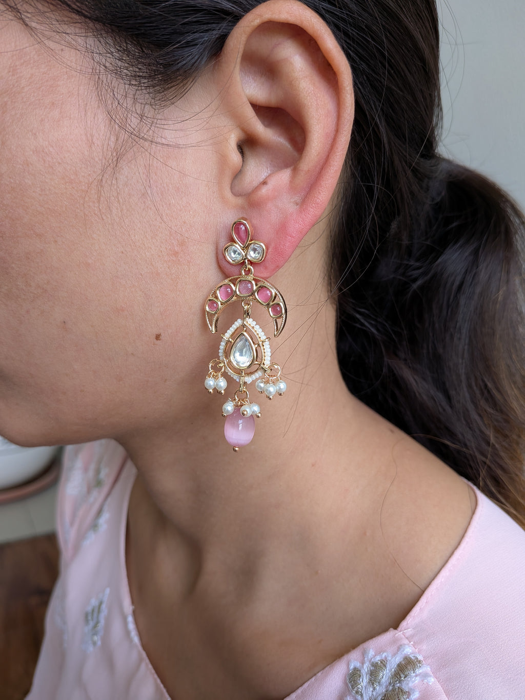 Rose Crescent Chandbalis from TreasureDrum Jewellery