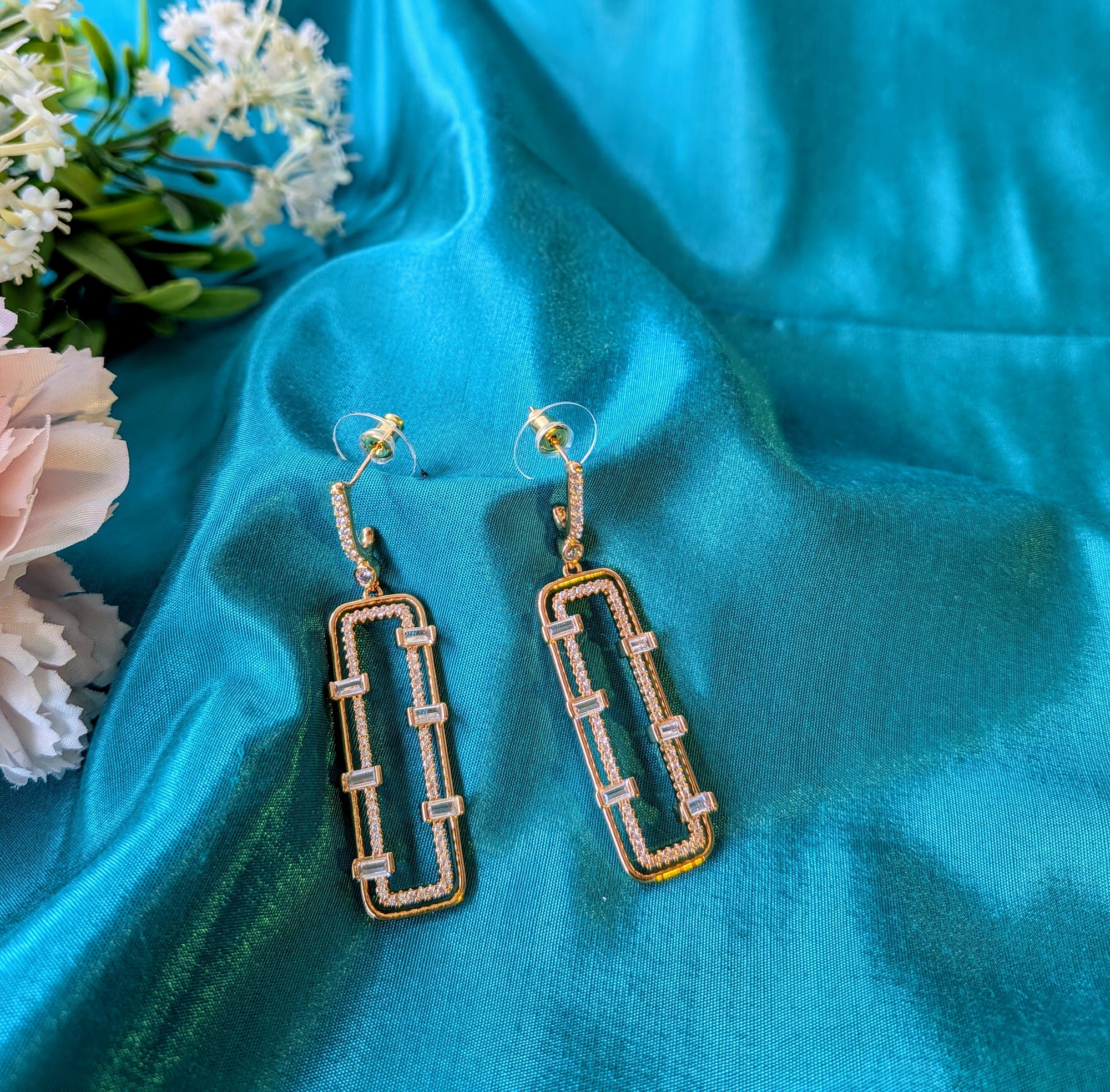 Linear Luxe Crystal Drop Earrings from TreasureDrum Jewellery