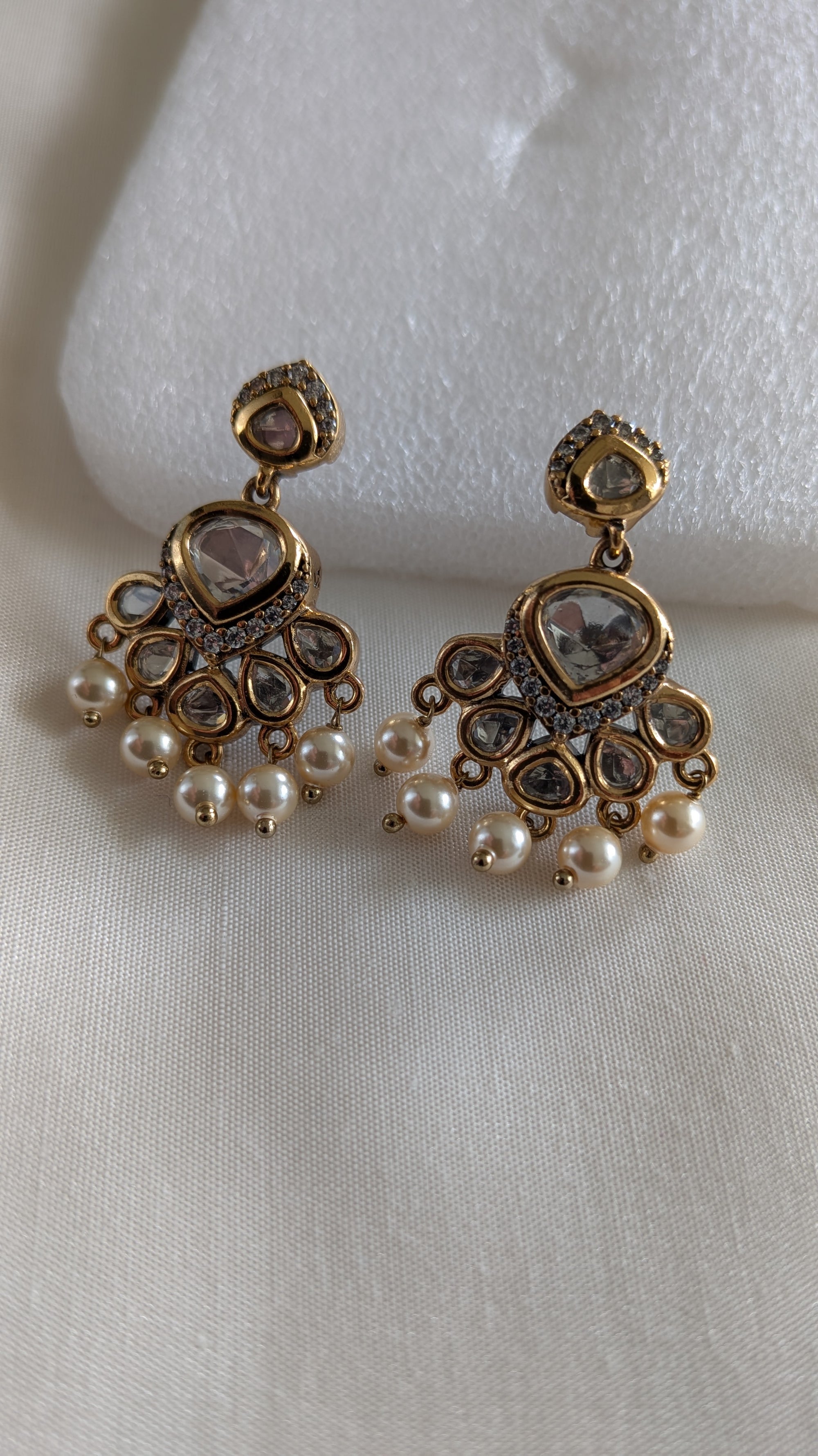 Royal Noor Kundan Pearl Drops from TreasureDrum Jewellery