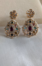 Navratna Royale Kundan Studs from TreasureDrum Jewellery