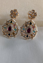 Navratna Royale Kundan Studs from TreasureDrum Jewellery