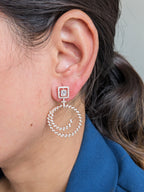 Twin Orbit Sparkle Hoops from TreasureDrum Jewellery
