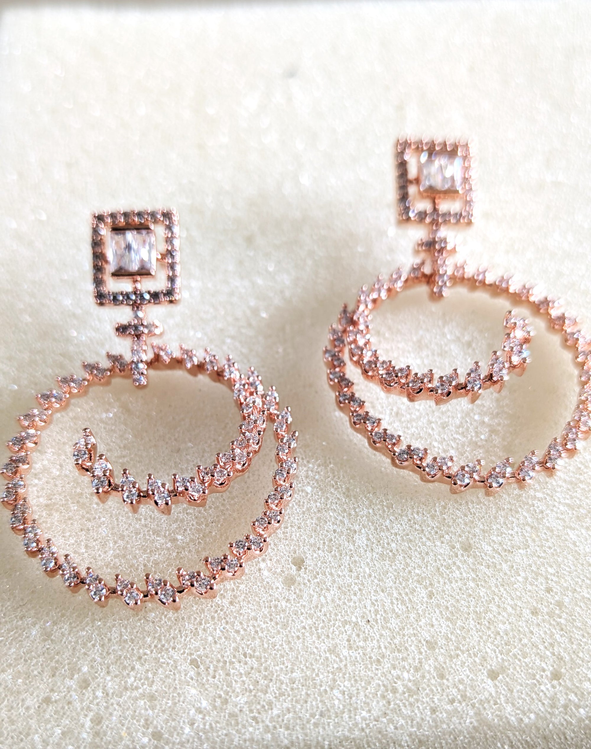 Twin Orbit Sparkle Hoops from TreasureDrum Jewellery