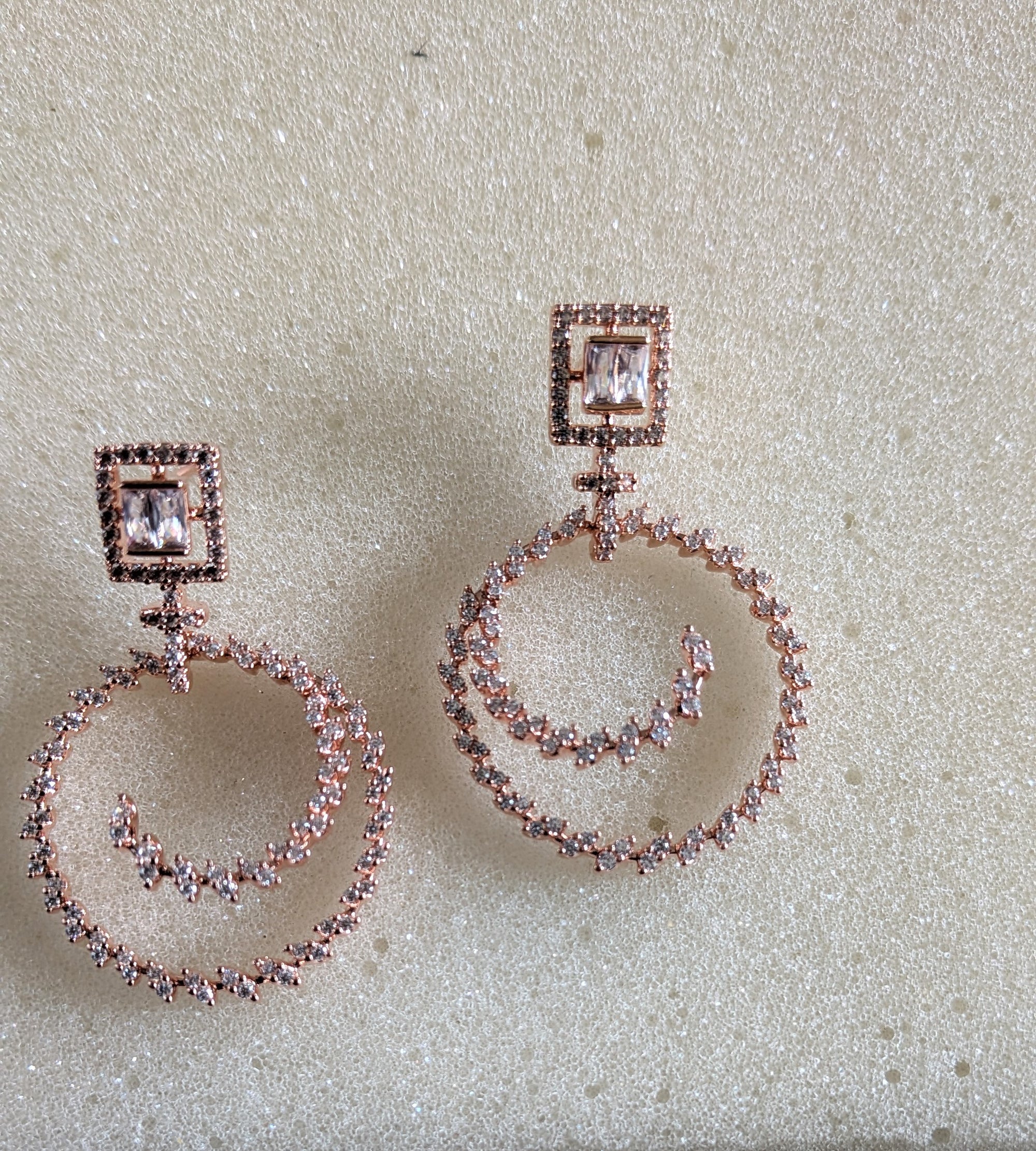 Twin Orbit Sparkle Hoops from TreasureDrum Jewellery
