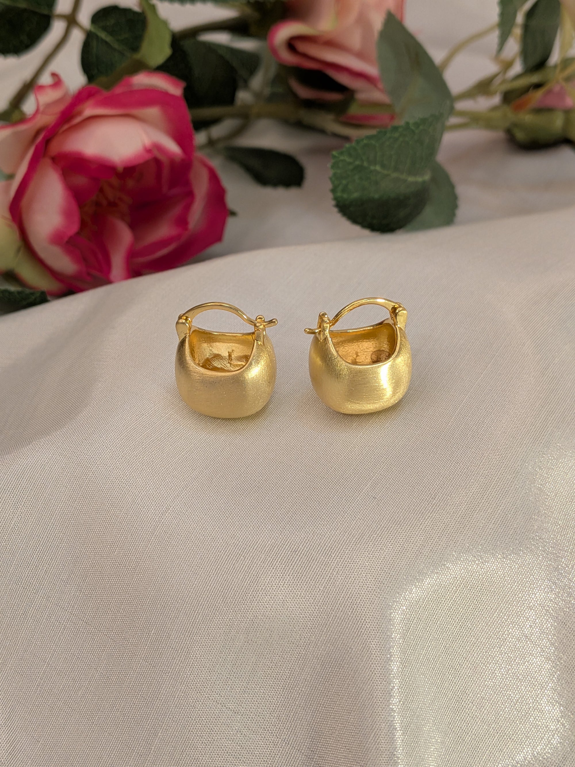 Golden Matka Hoop Earrings from TreasureDrum Jewellery