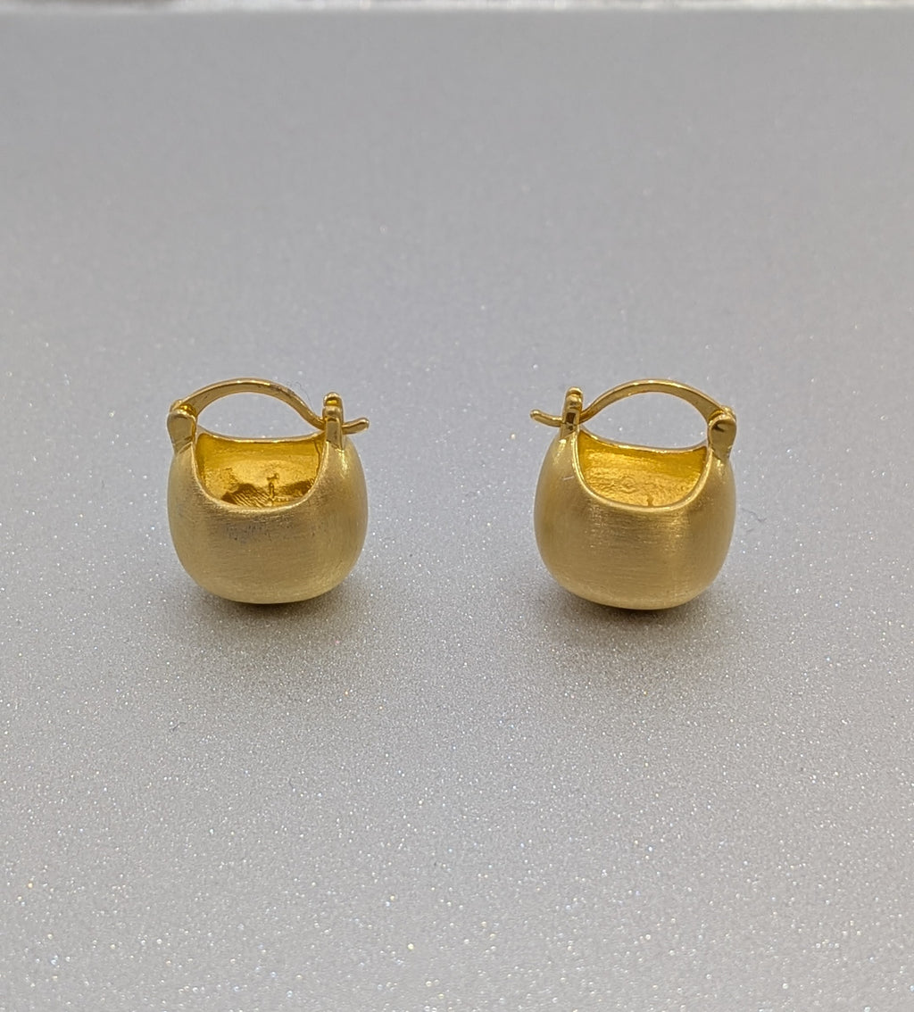 Golden Matka Hoop Earrings from TreasureDrum Jewellery