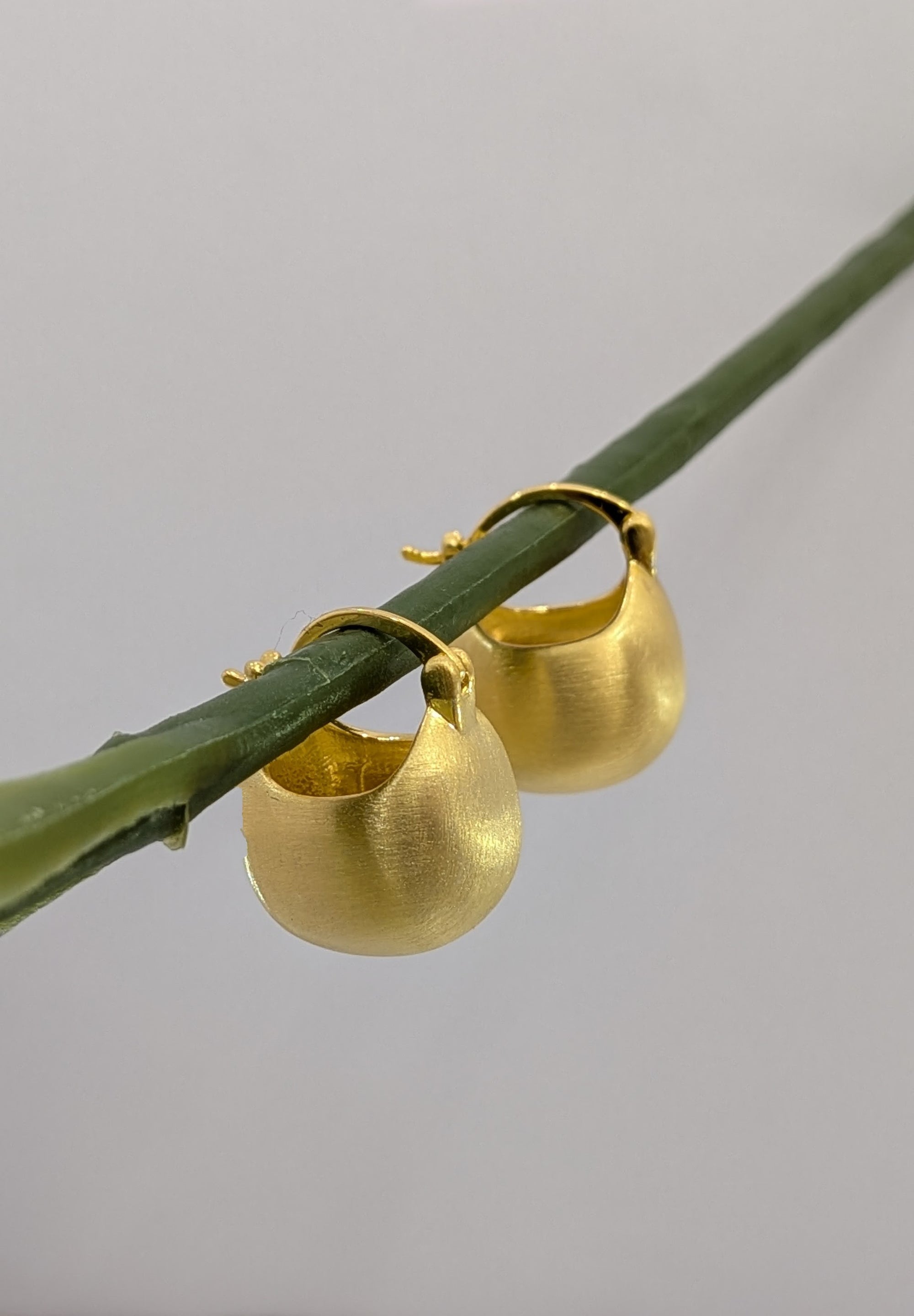 Golden Matka Hoop Earrings from TreasureDrum Jewellery