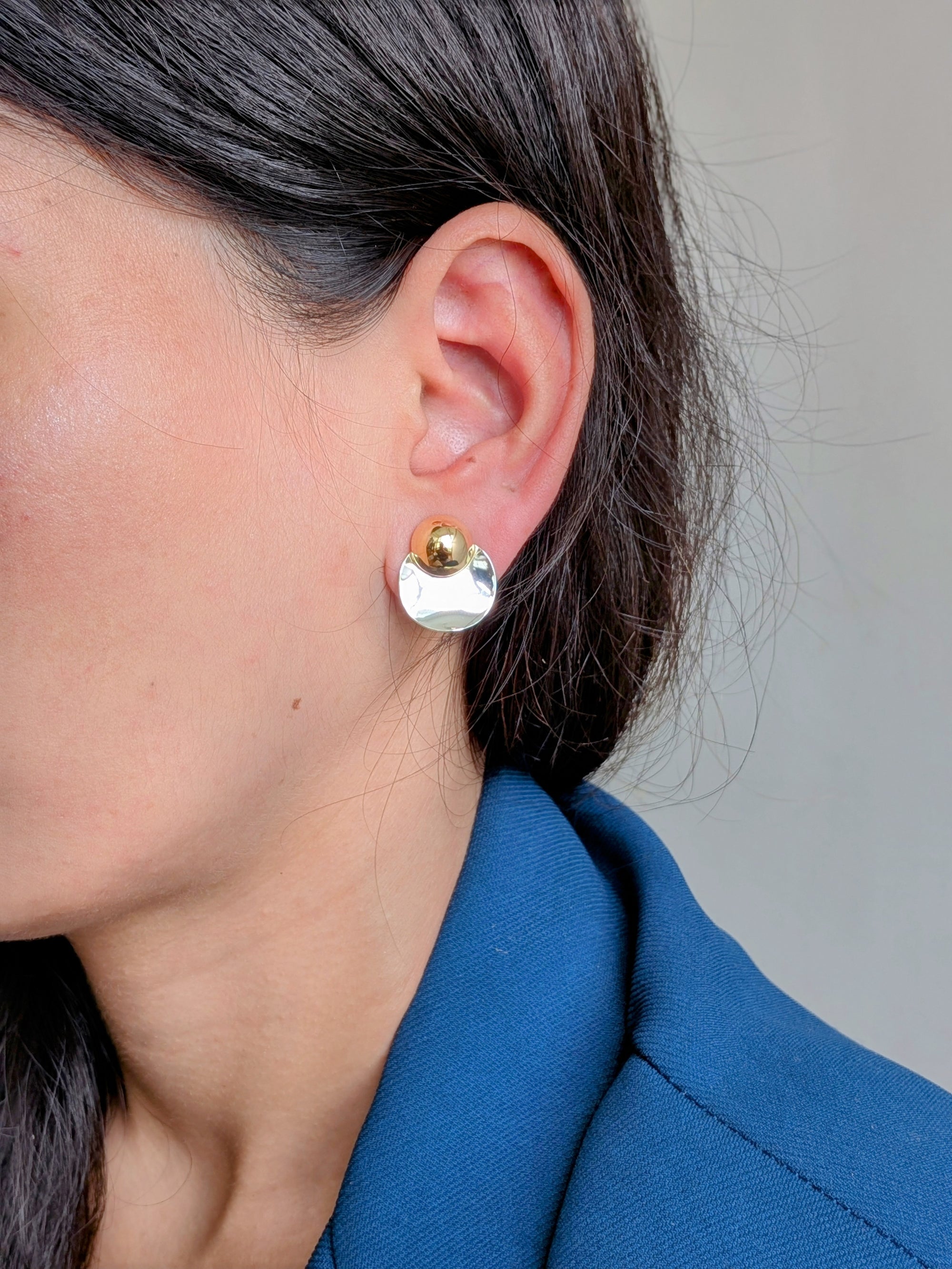 Golden Rippled Charm Earrings from TreasureDrum Jewellery