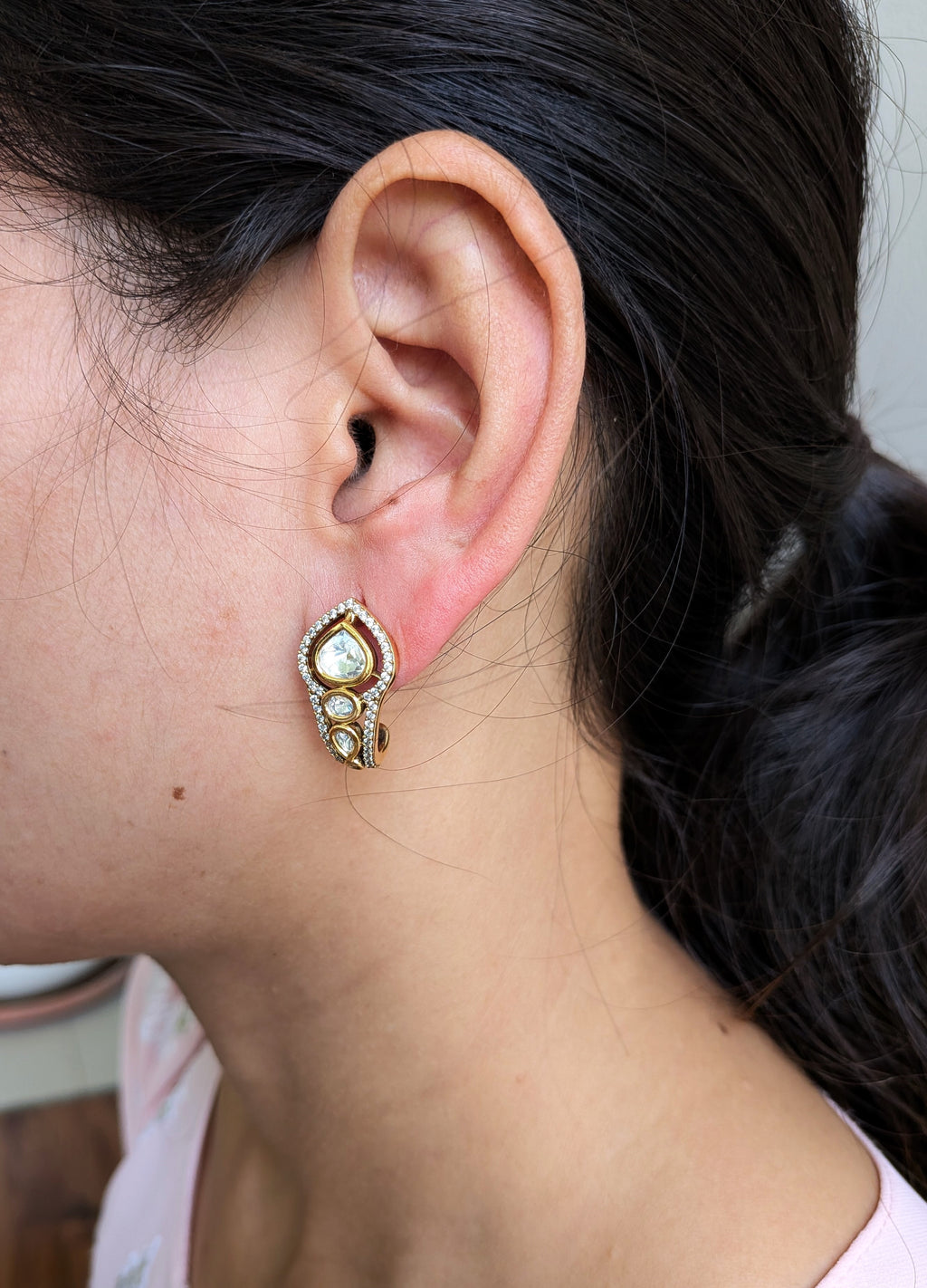 Heritage Kundan Teardrop Studs from TreasureDrum Jewellery