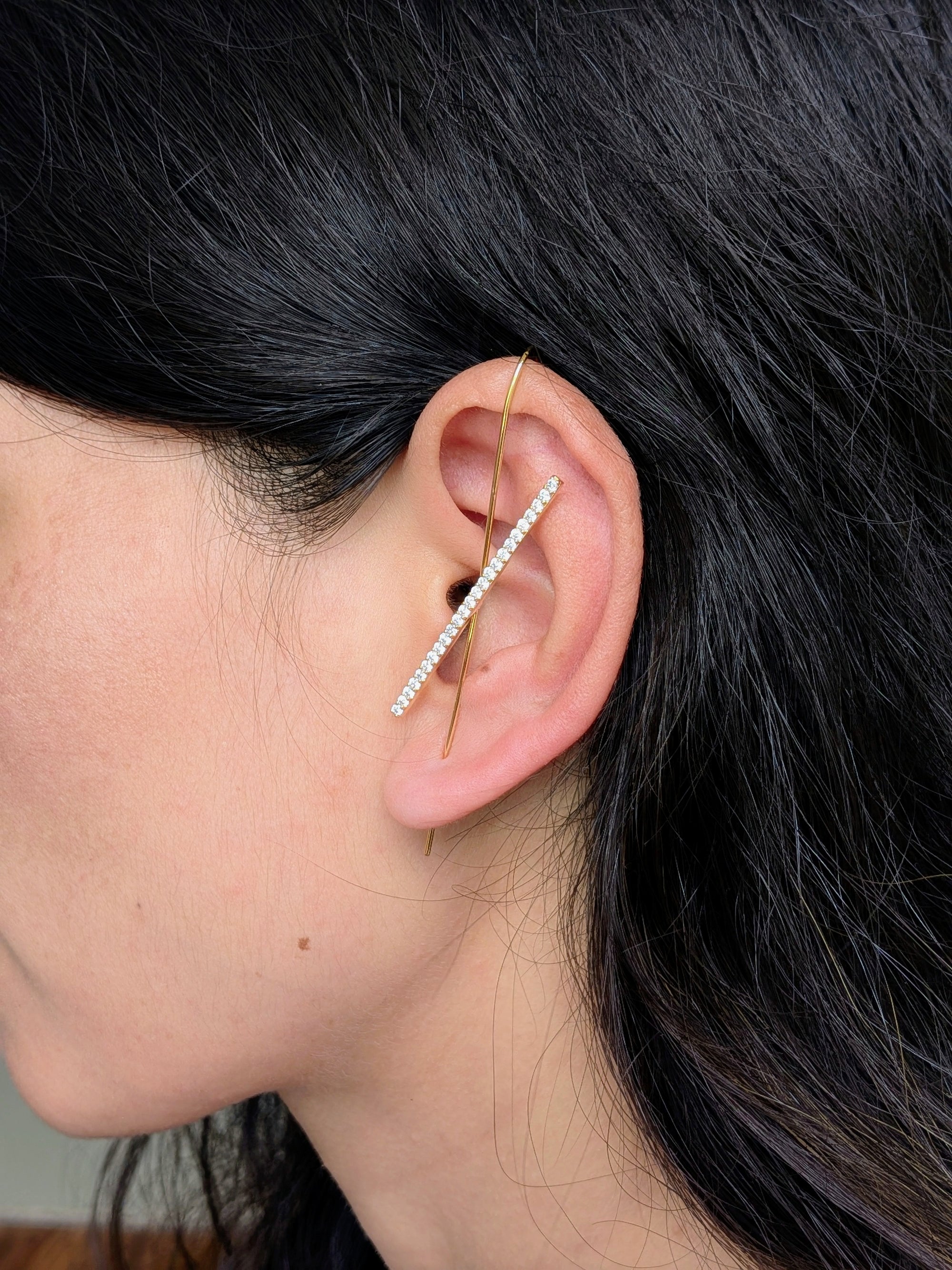Sleek Sparkline Bar Drops from TreasureDrum Jewellery
