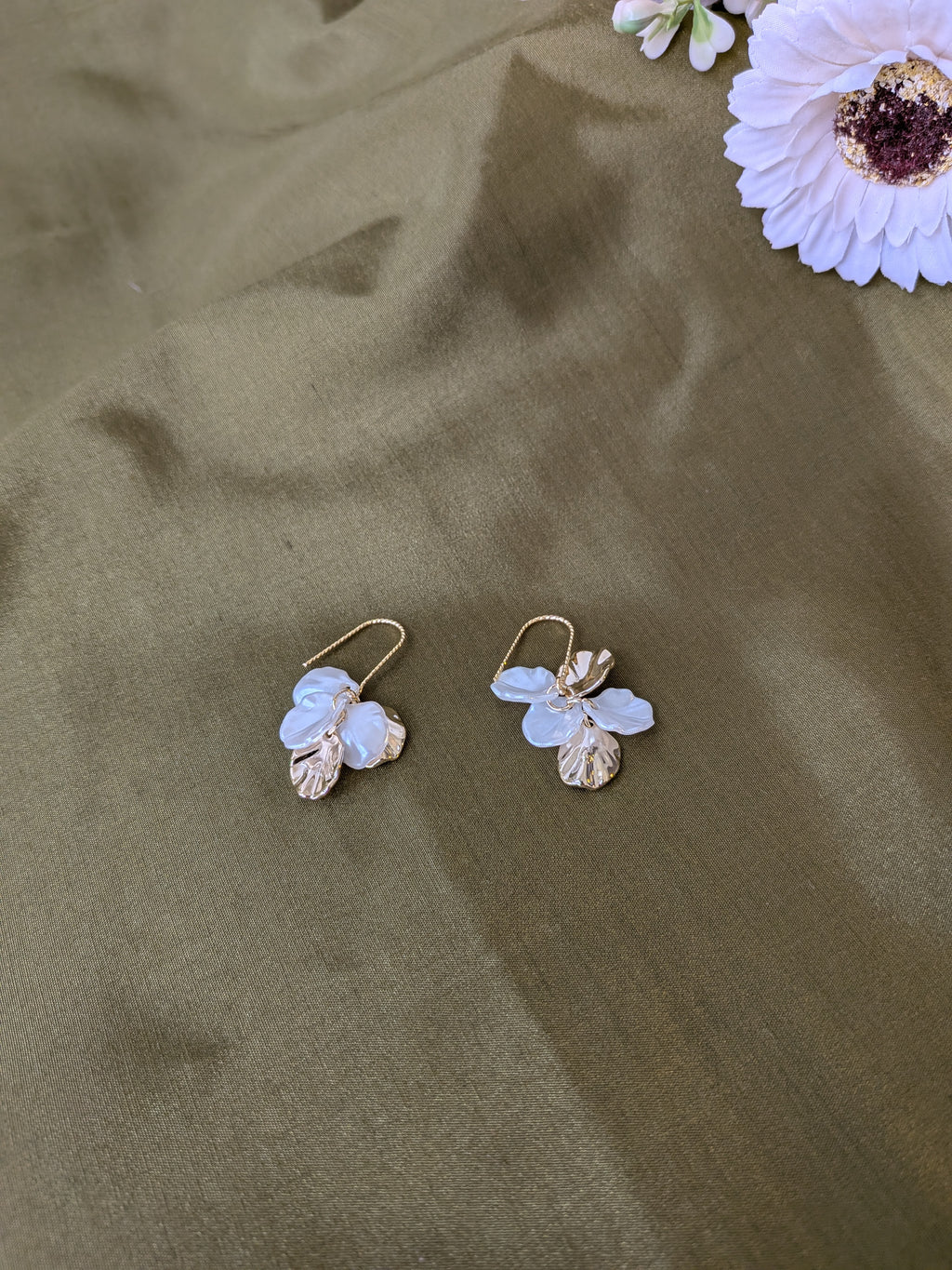 Petal Whisper Drop Earrings from TreasureDrum Jewellery