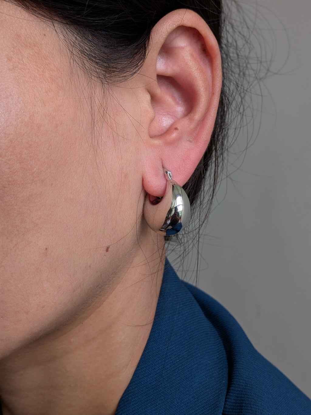 Niva Polished Dome Hoops from TreasureDrum Jewellery