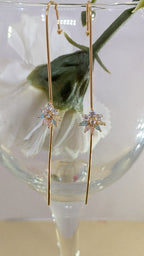 Crystal Bloom Threader Drops from TreasureDrum Jewellery