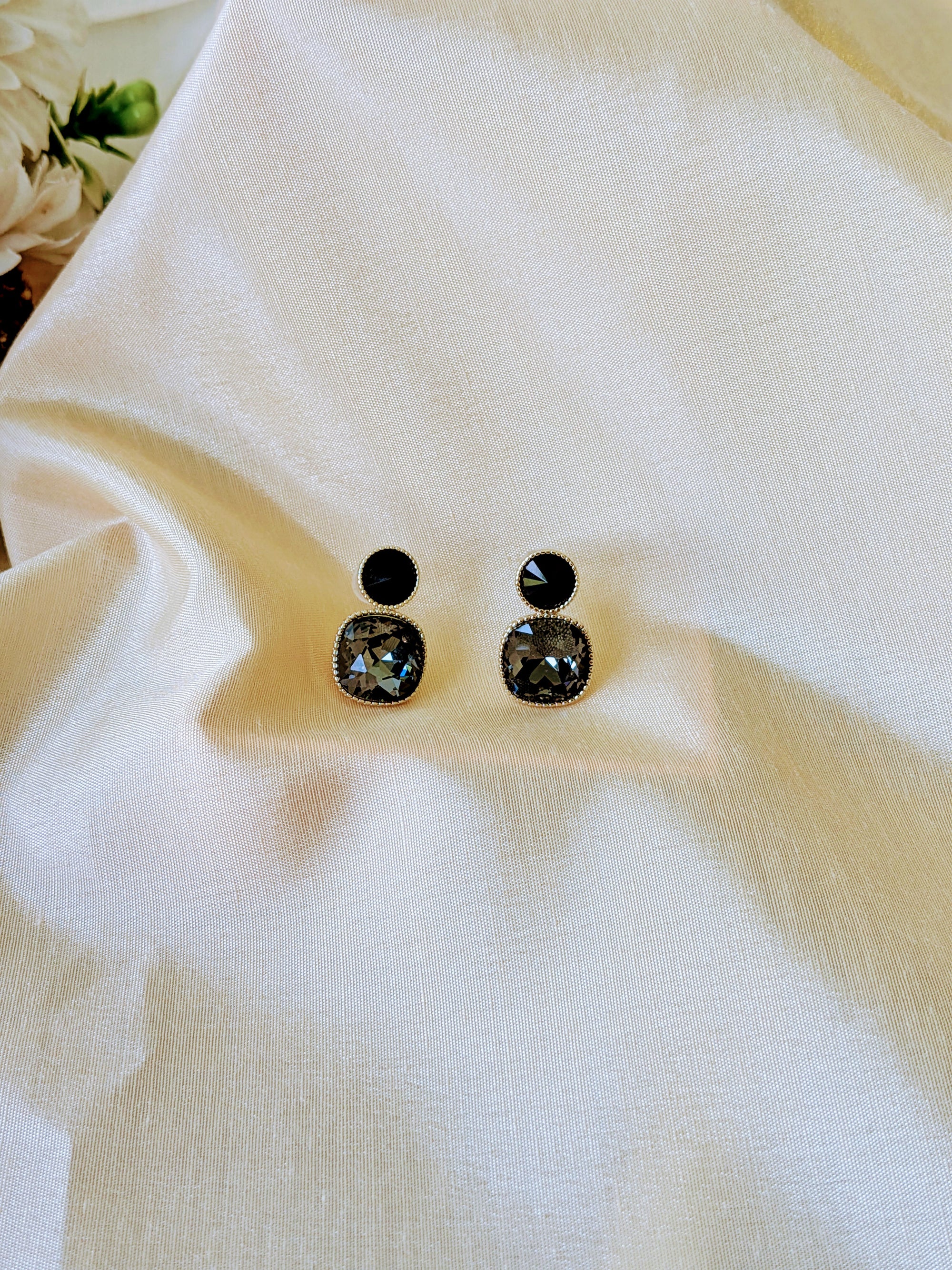 Twilight Charm Double Stone Earrings TreasureDrum Jewellery