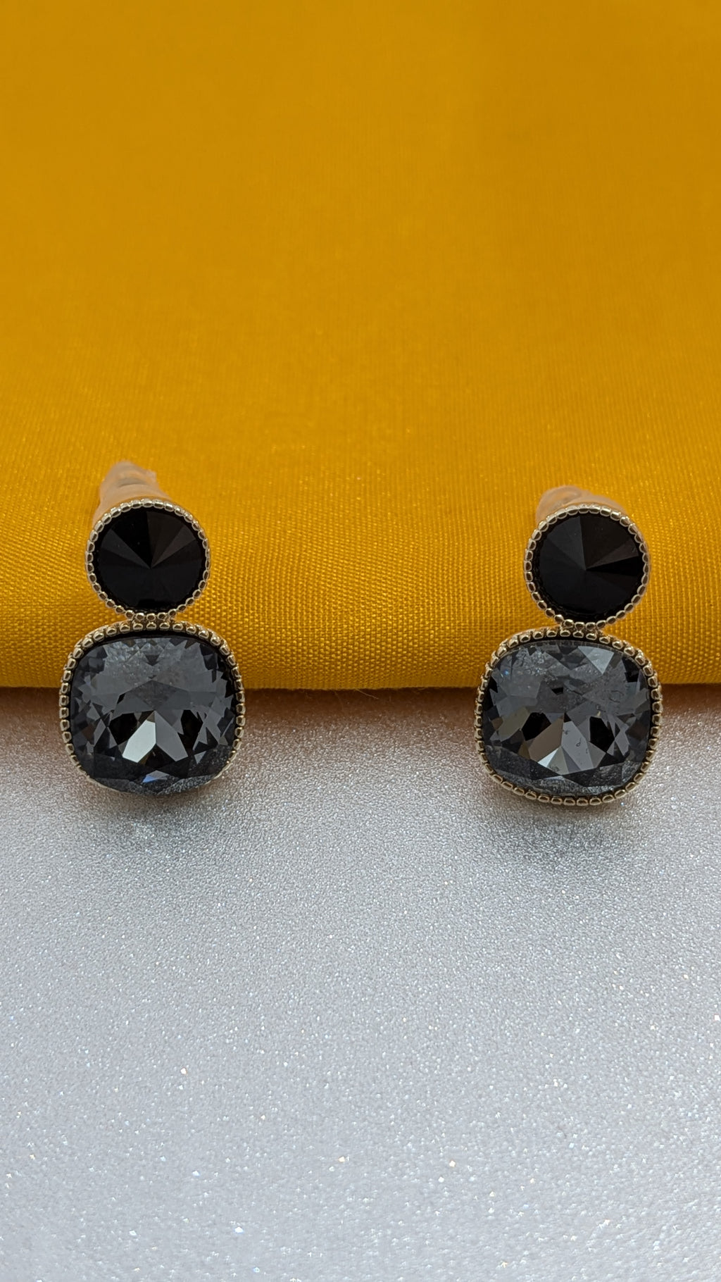 Twilight Charm Double Stone Earrings TreasureDrum Jewellery