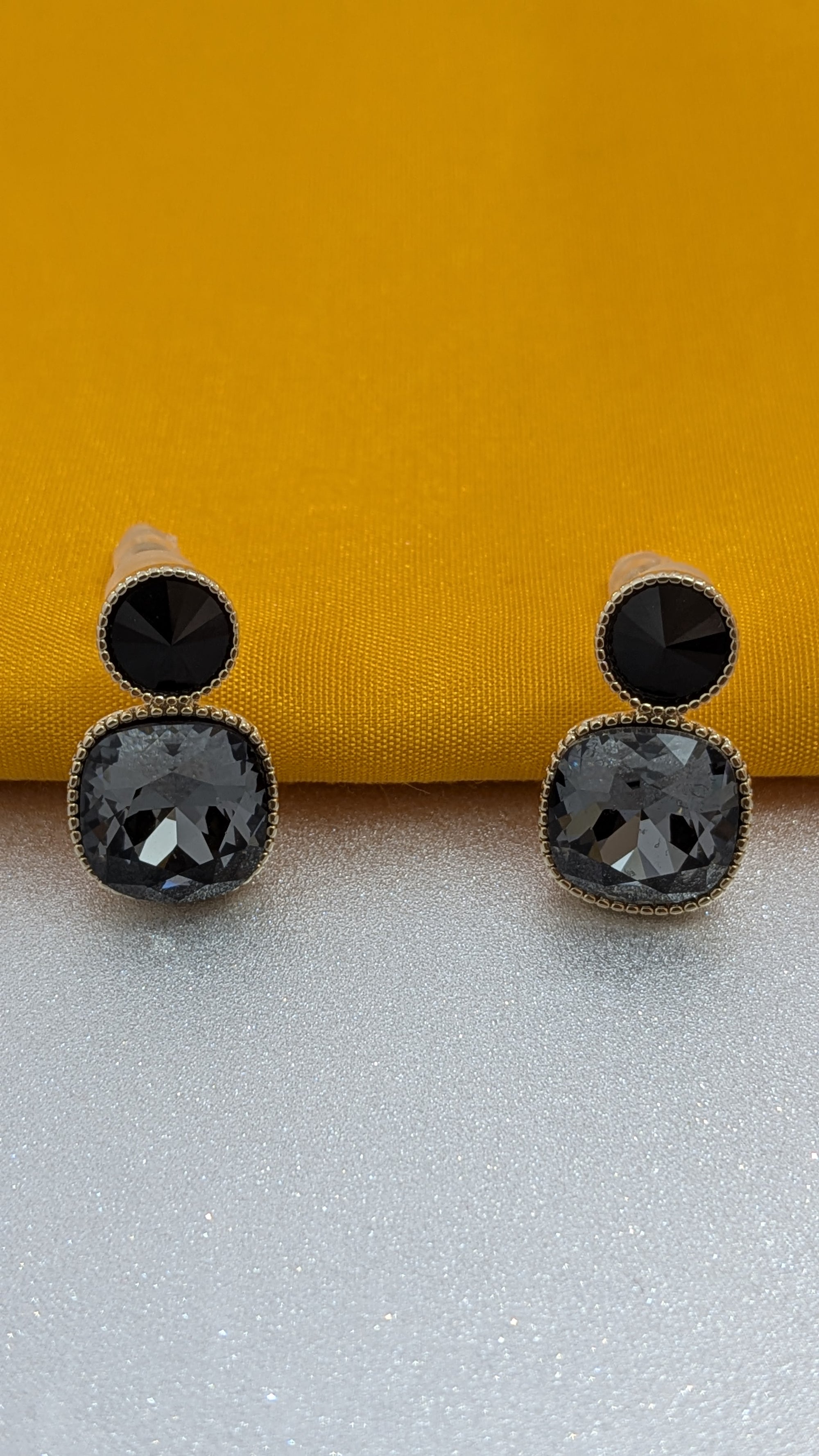 Twilight Charm Double Stone Earrings TreasureDrum Jewellery