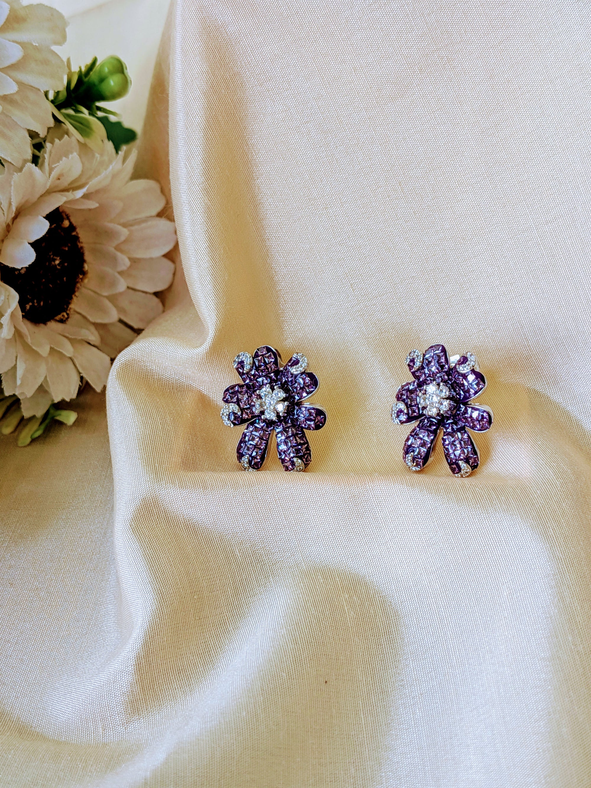 Lavender Bloom Studs from TreasureDrum Jewellery