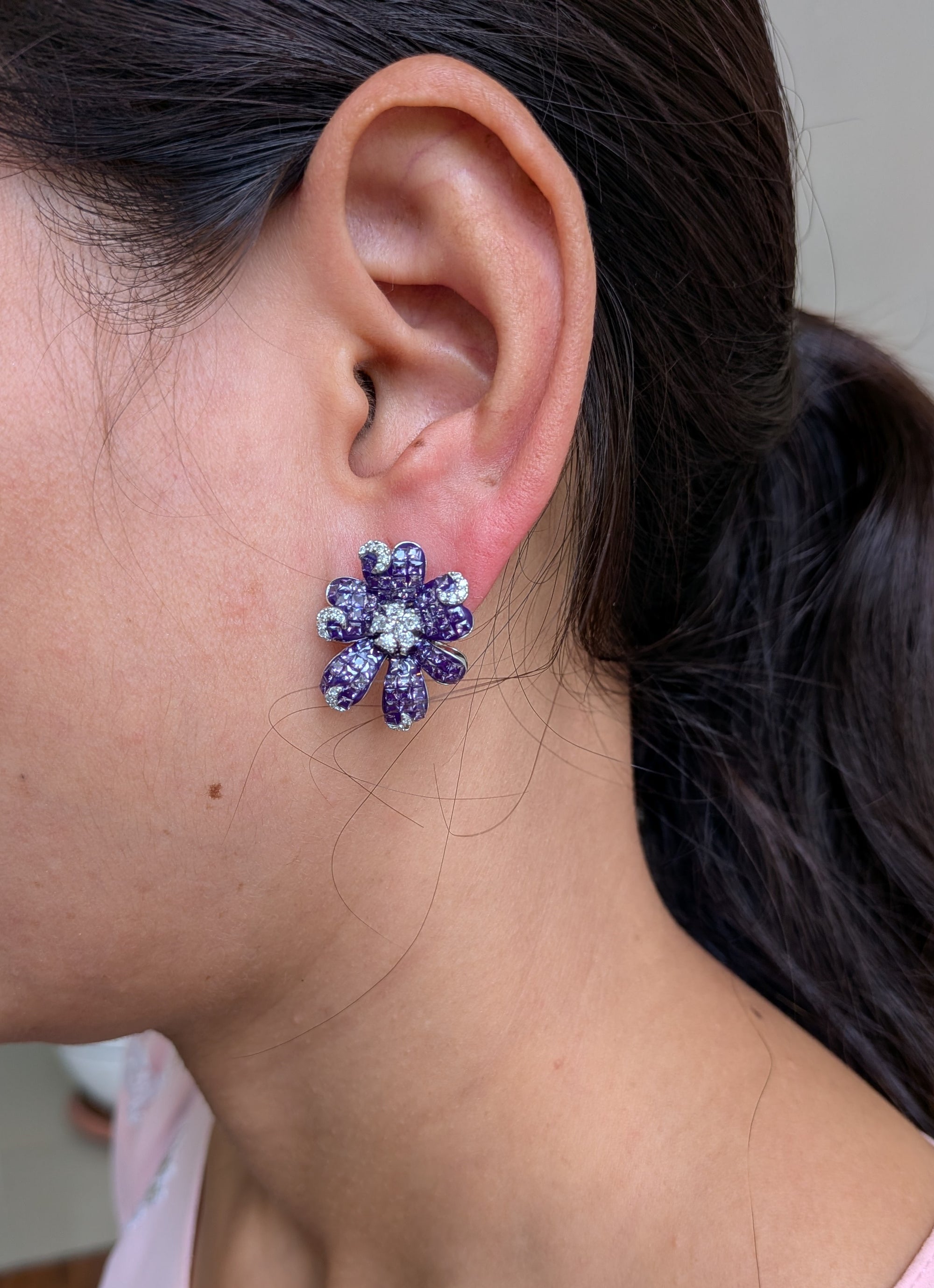 Lavender Bloom Studs from TreasureDrum Jewellery