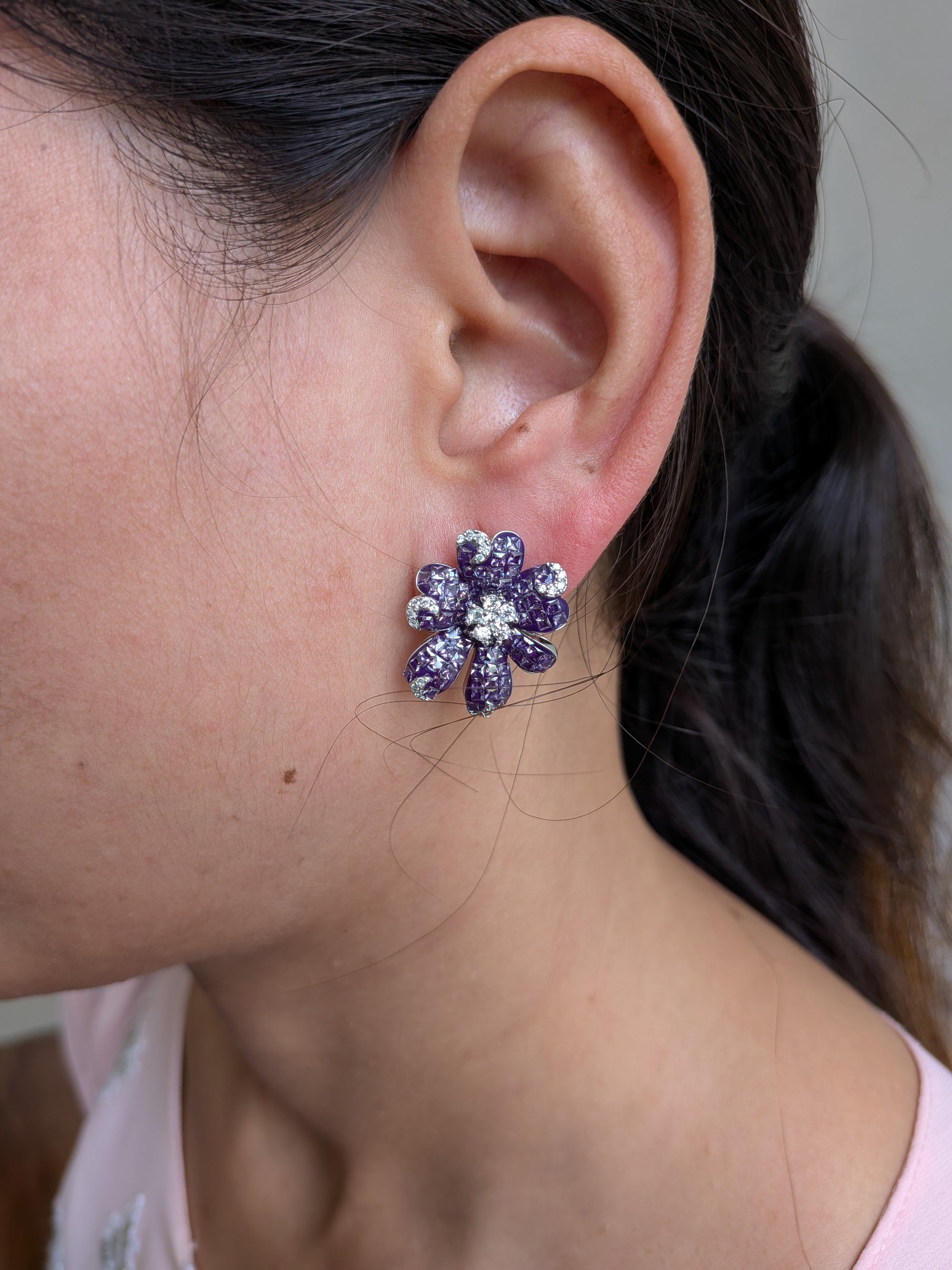 Lavender Bloom Studs from TreasureDrum Jewellery