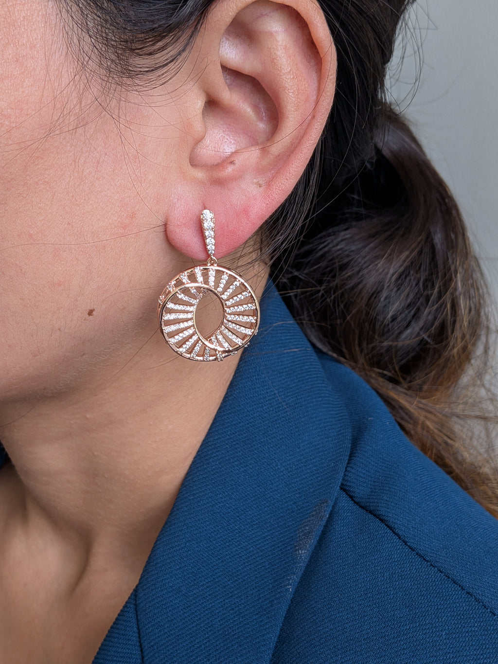 Rose Radiance Hoop Danglers from TreasureDrum Jewellery