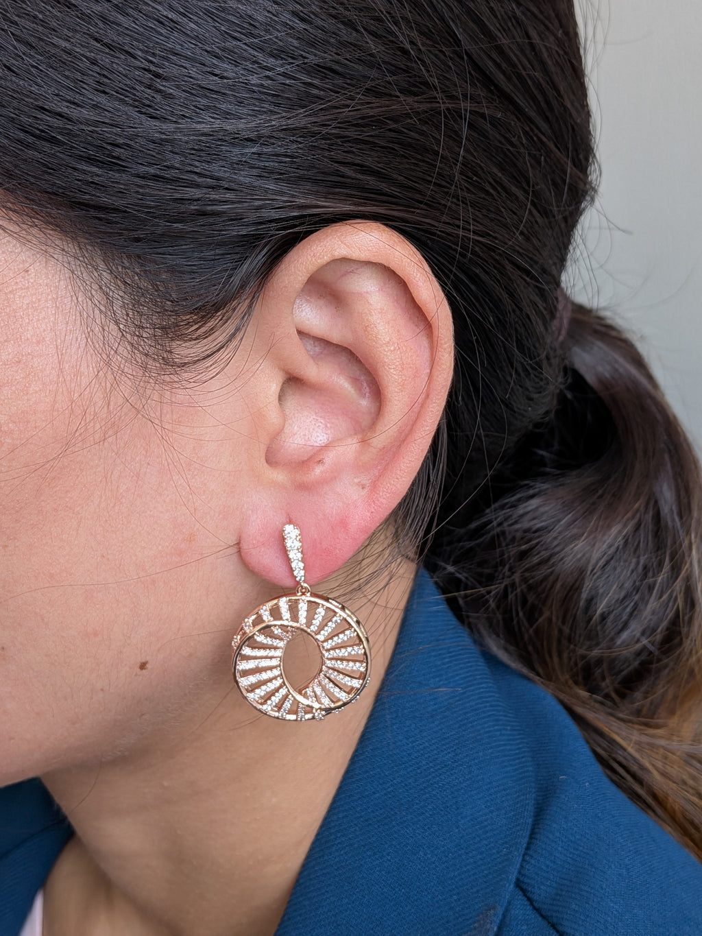 Rose Radiance Hoop Danglers from TreasureDrum Jewellery