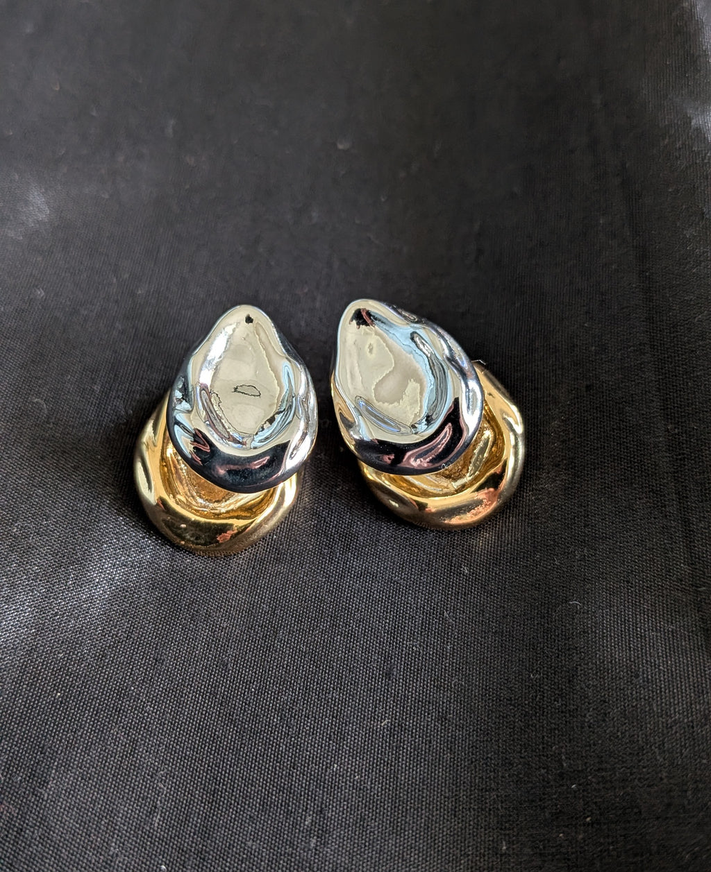 Molten Gold Duo Studs from TreasureDrum Jewellery