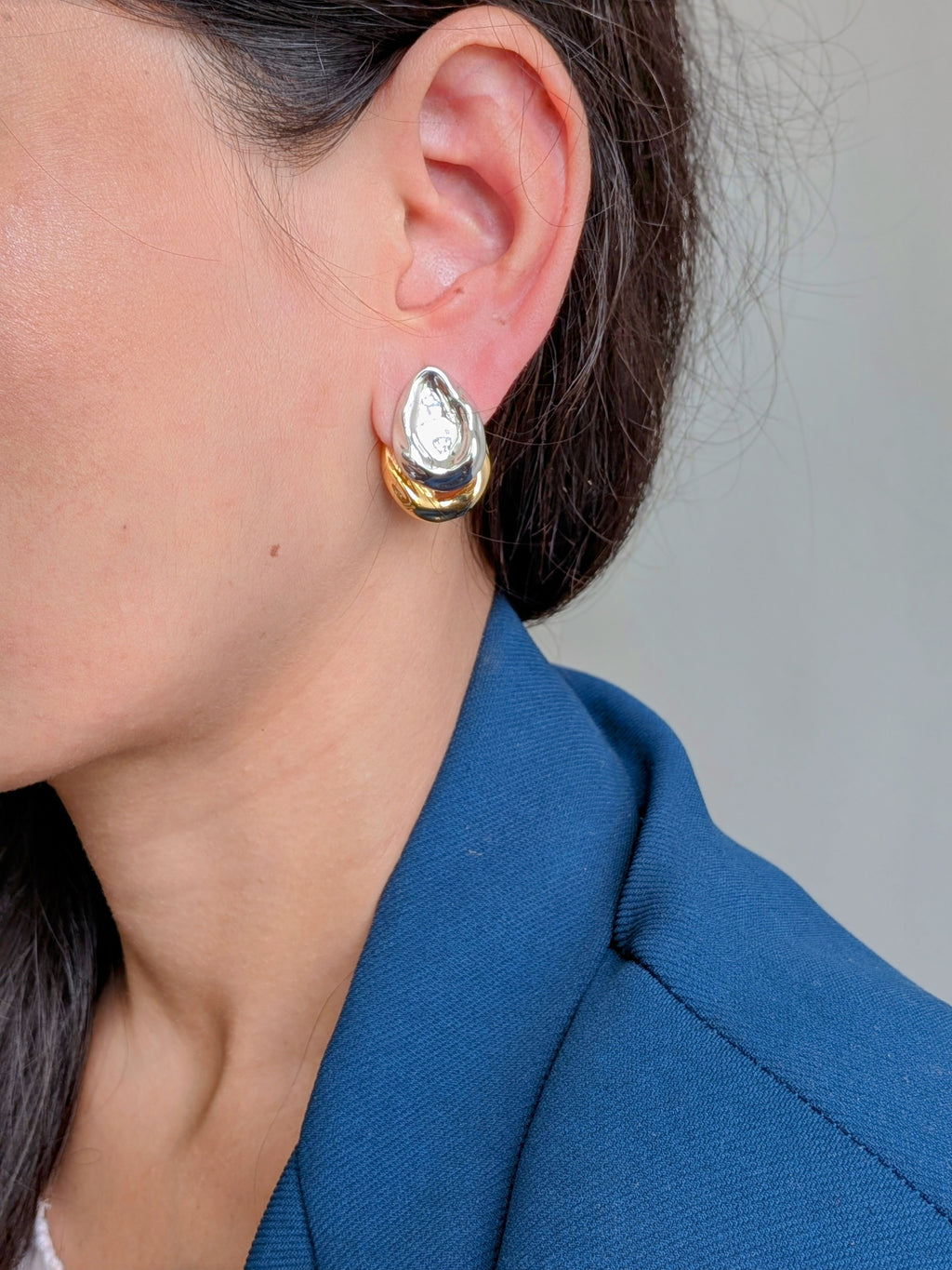 Molten Gold Duo Studs from TreasureDrum Jewellery