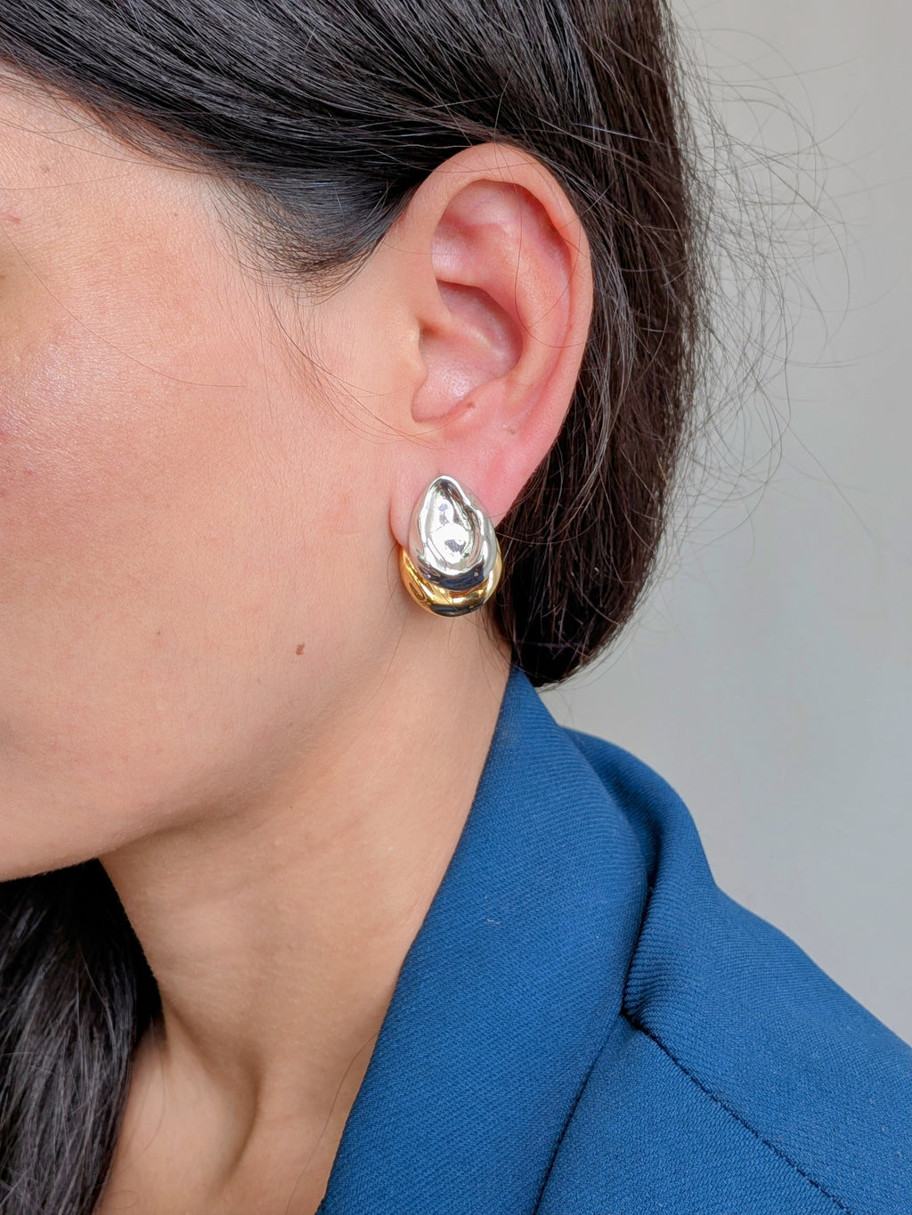 Molten Gold Duo Studs from TreasureDrum Jewellery