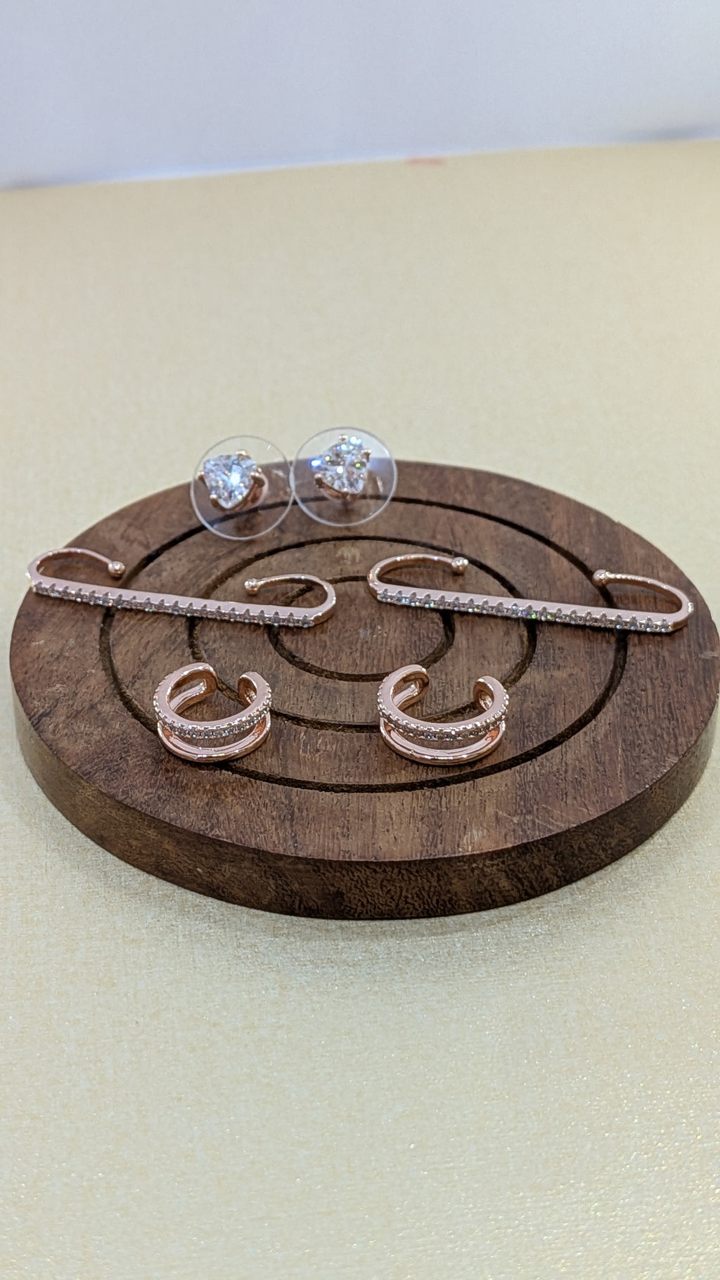 Luxe Rose Ear Stack Set - pendant set from TreasureDrum Jewellery