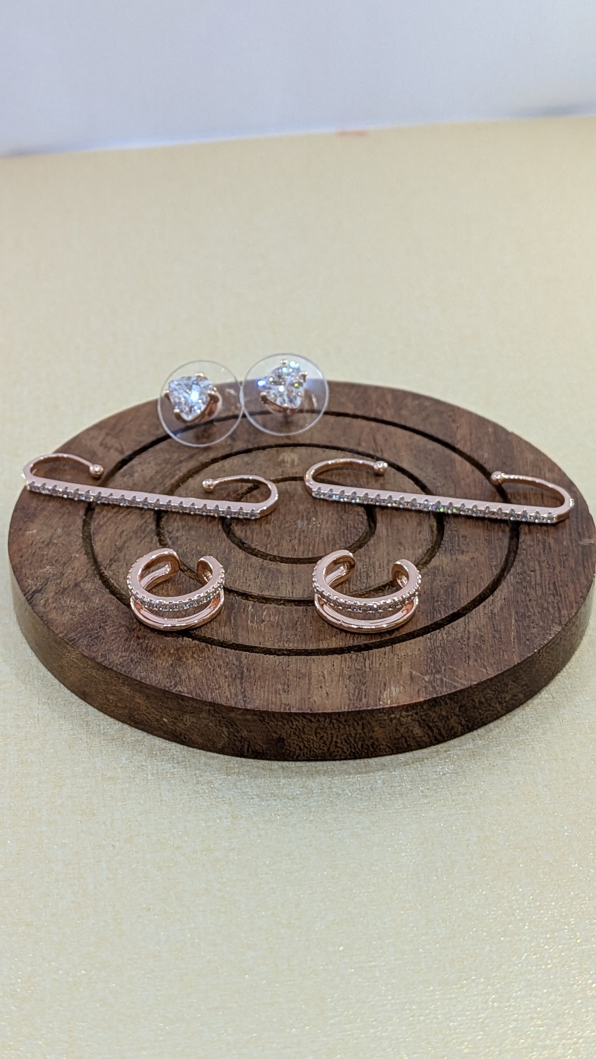 Luxe Rose Ear Stack Set - pendant set from TreasureDrum Jewellery