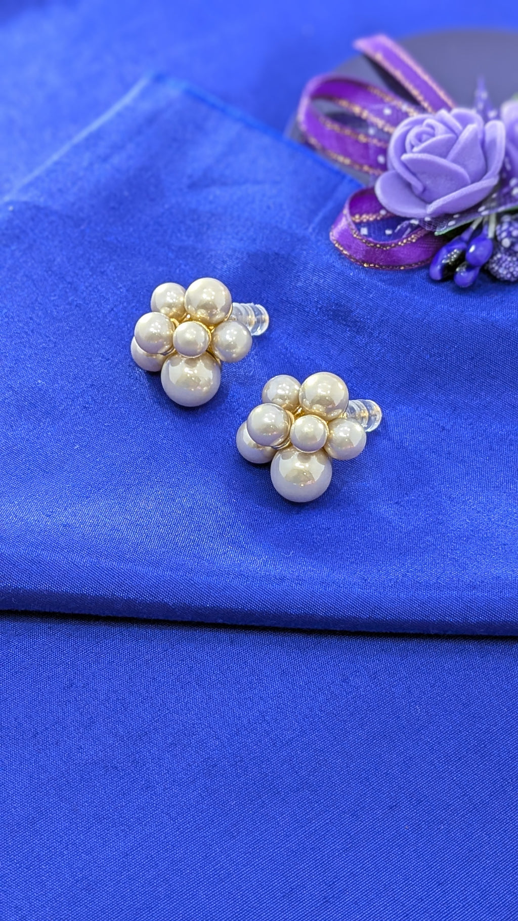 Pearl Petal Studs from TreasureDrum Jewellery