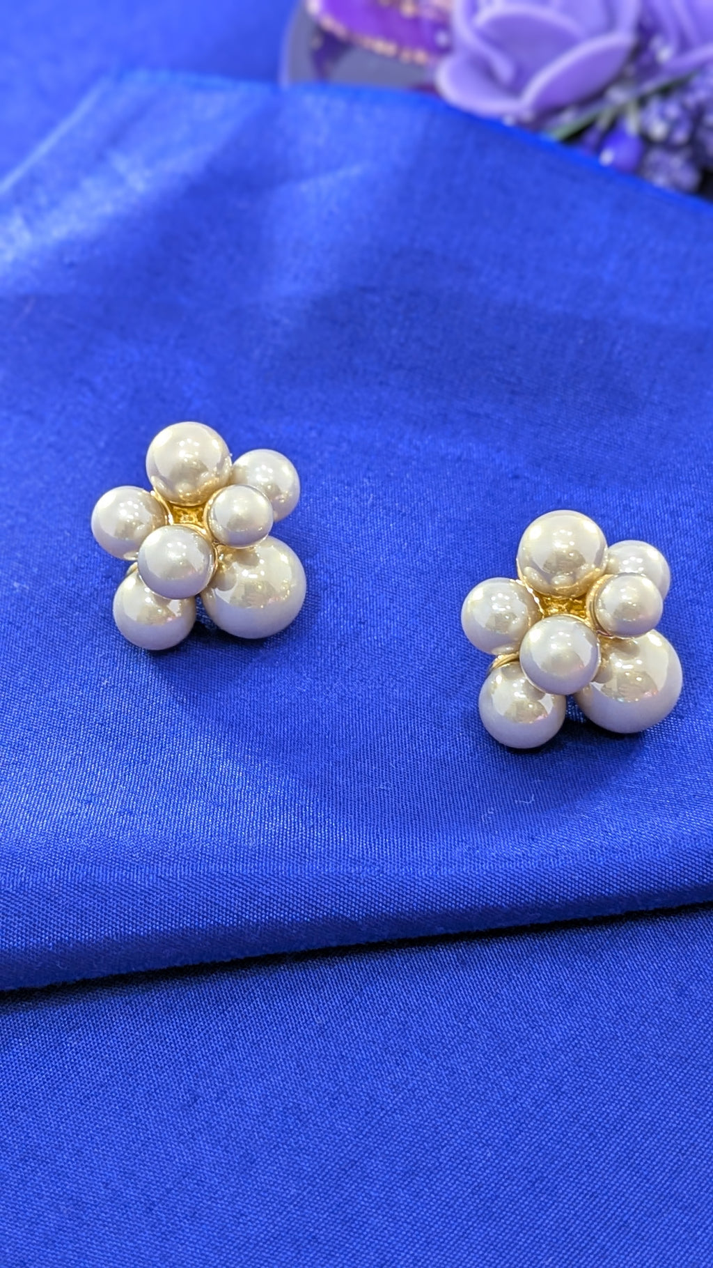 Pearl Petal Studs from TreasureDrum Jewellery