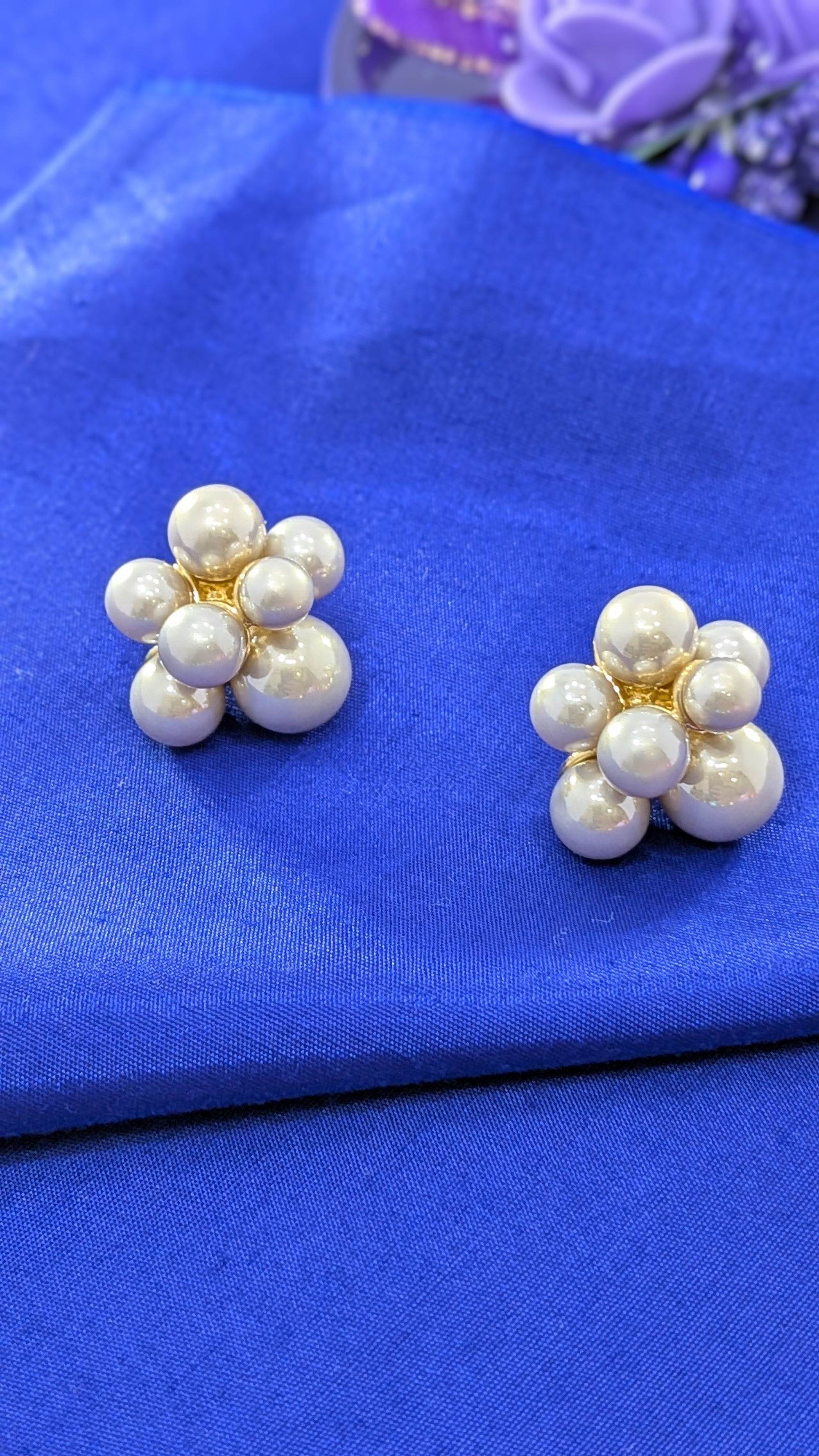 Pearl Petal Studs from TreasureDrum Jewellery